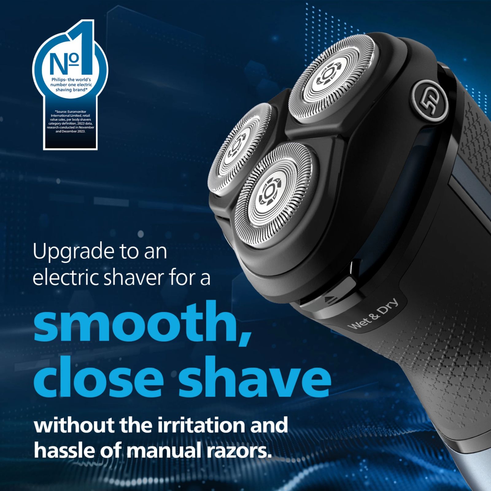 PHILIPS 3000 Series Rechargeable Cordless Shaver for Face for Men (60min Runtime, Skin Protect Technology, Black Silver)_12