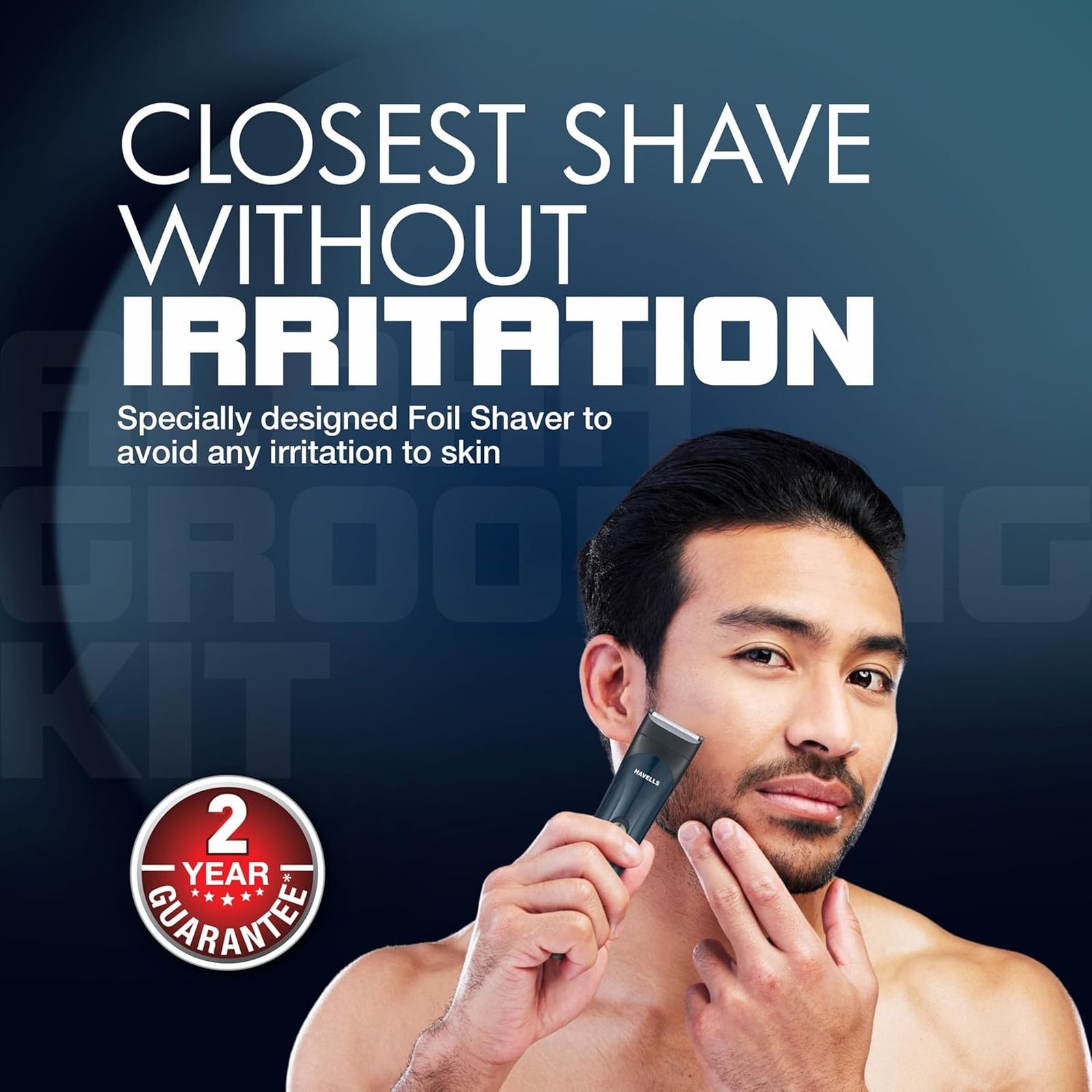 HAVELLS Alpha 12-in-1 Rechargeable Cordless Dry Trimmer for Beard, Body & Hair with 8 Length Settings for Men (120mins Runtime, Fast Charging, Blue)_6