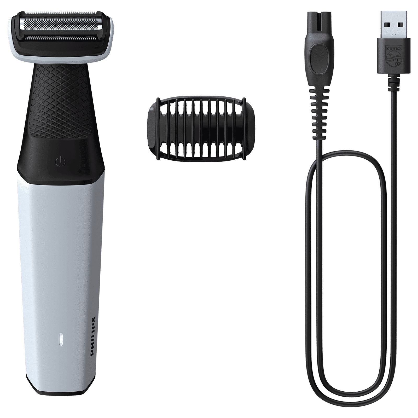 PHILIPS 3 Series Rechargeable Cordless Grooming Kit for Body & Intimate Area for Men (40mins Runtime, Contour Following 2D Technology, Grey)_1