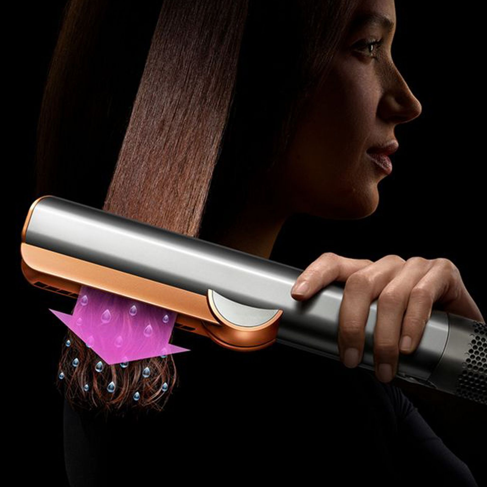 Dyson Airstrait 2-in-1 Hair Styler with No Heat Damage Technology (Dyson Hyperdymium Motor, Bright Nickel)_5