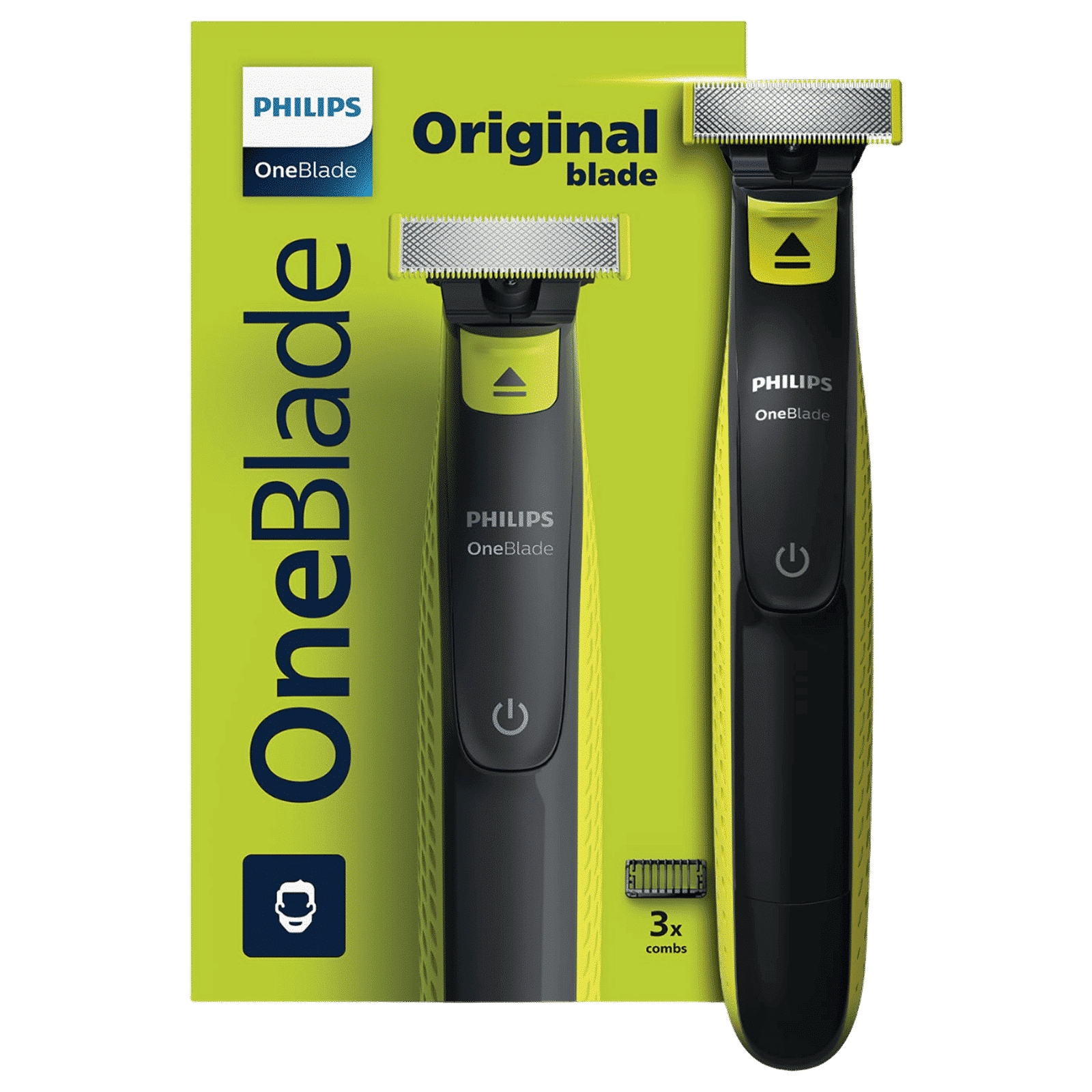 PHILIPS OneBlade Rechargeable Cordless Wet & Dry Trimmer for Beard & Moustache with 3 Length Settings for Men (45mins Runtime, Dual Protection Technology, Green)_1