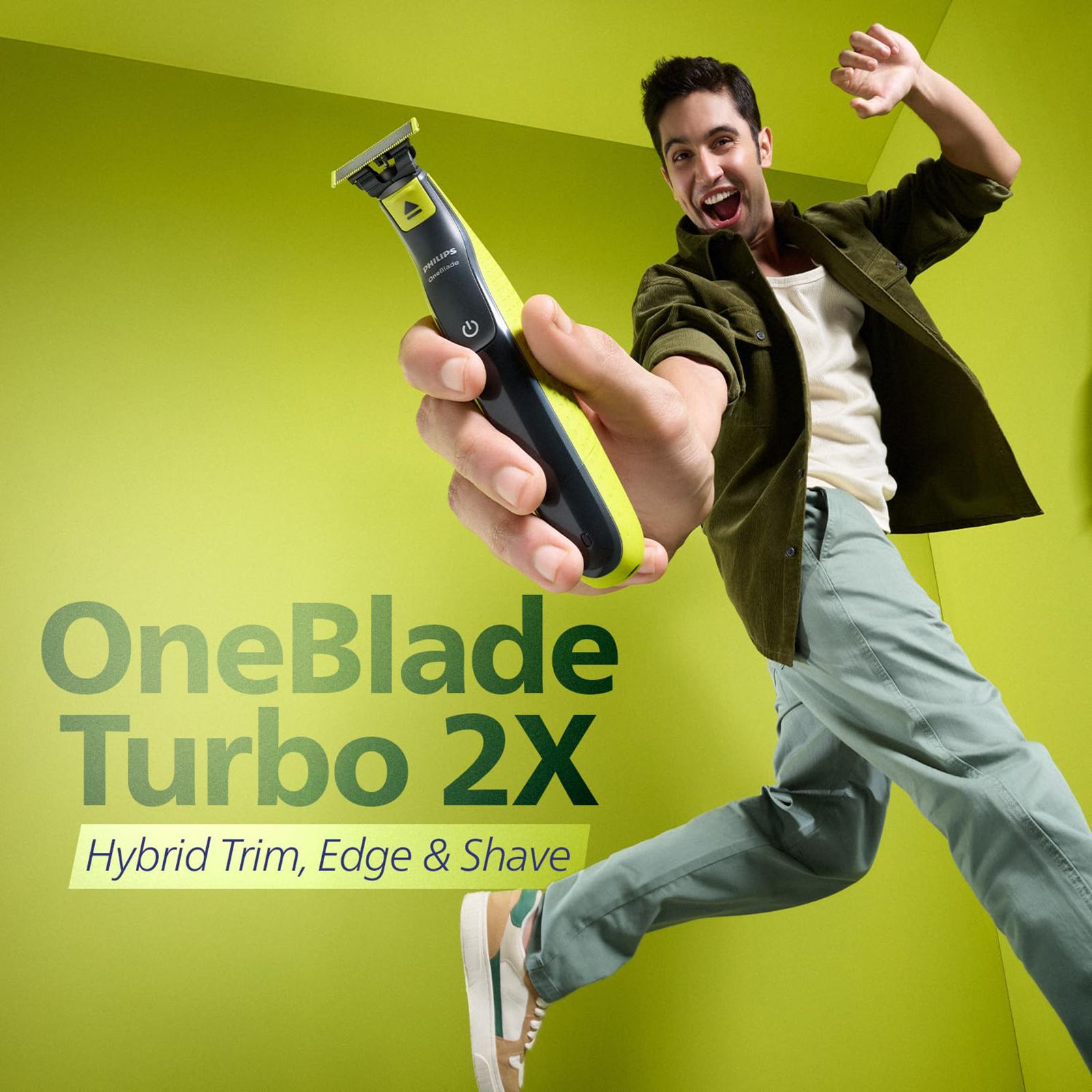 PHILIPS OneBlade Rechargeable Cordless Wet & Dry Trimmer for Beard & Moustache with 3 Length Settings for Men (45mins Runtime, Dual Protection Technology, Green)_9