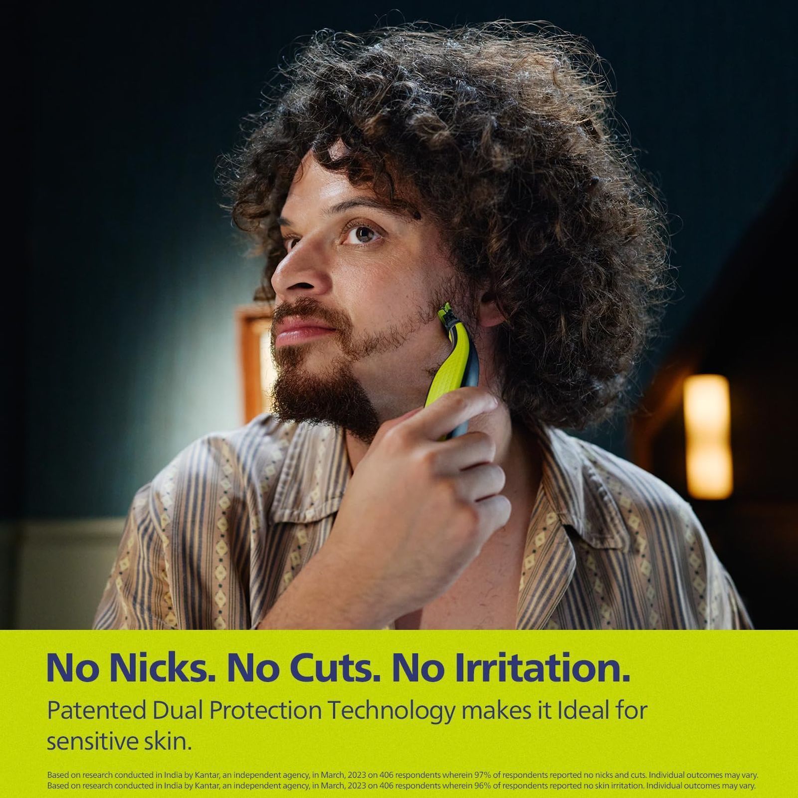 PHILIPS OneBlade Rechargeable Cordless Wet & Dry Trimmer for Beard & Moustache with 3 Length Settings for Men (45mins Runtime, Dual Protection Technology, Green)_4