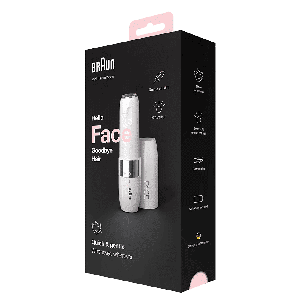 BRAUN FS1000 Cordless Wet & Dry Trimmer for Upper Lips, Chin & Cheeks for Women (With Smart light, White)_3