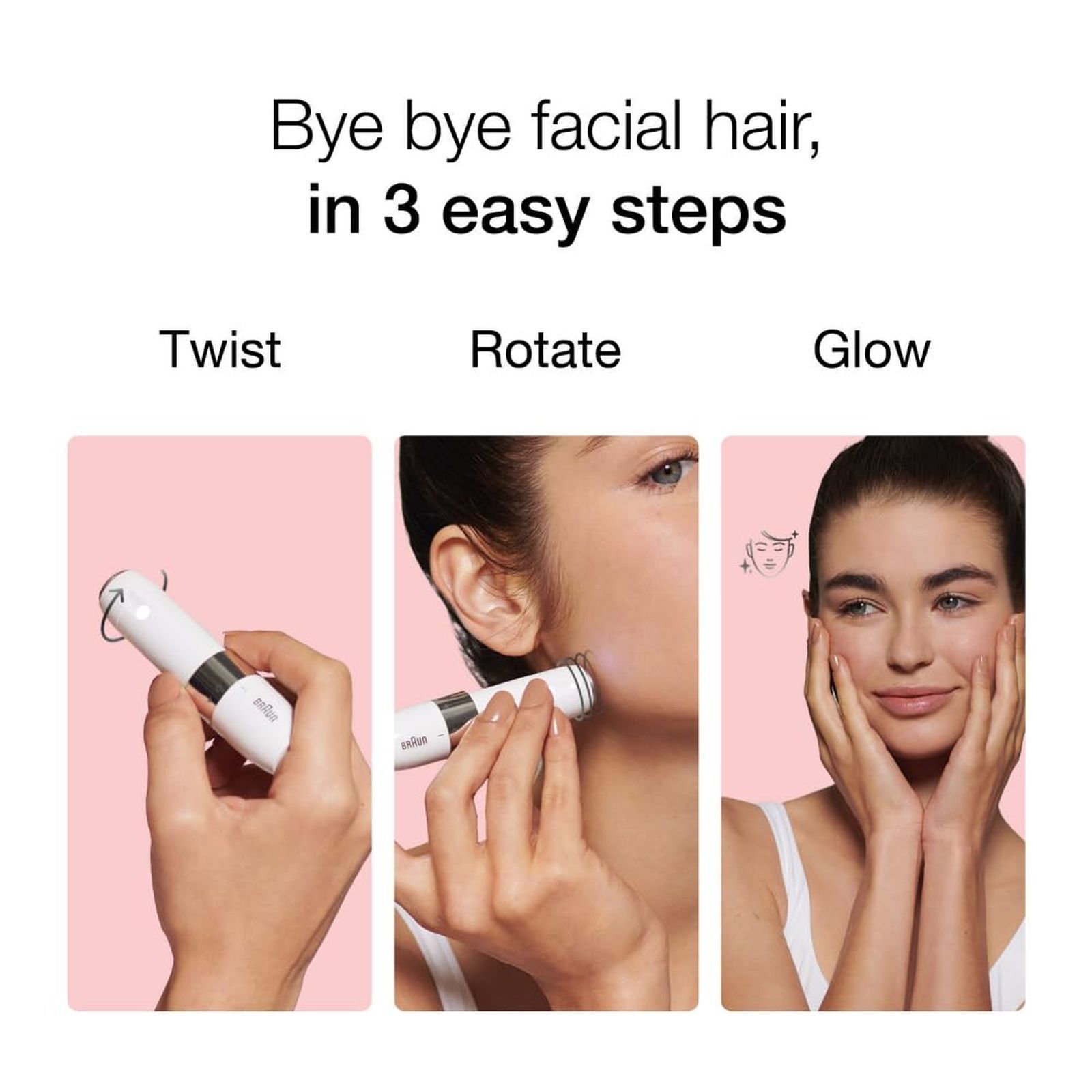 BRAUN FS1000 Cordless Wet & Dry Trimmer for Upper Lips, Chin & Cheeks for Women (With Smart light, White)_6