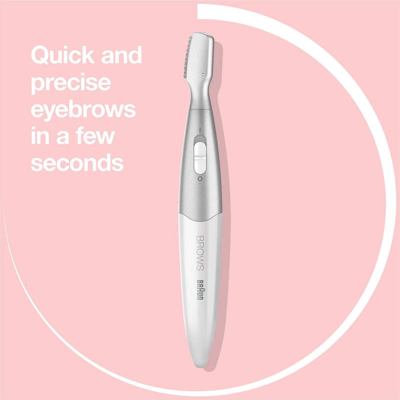 BRAUN FG1106 Cordless Wet & Dry Trimmer for Nose, Ear & Eyebrow with 4 Length Settings for Women (120mins Runtime, Water Resistant, Grey)_4