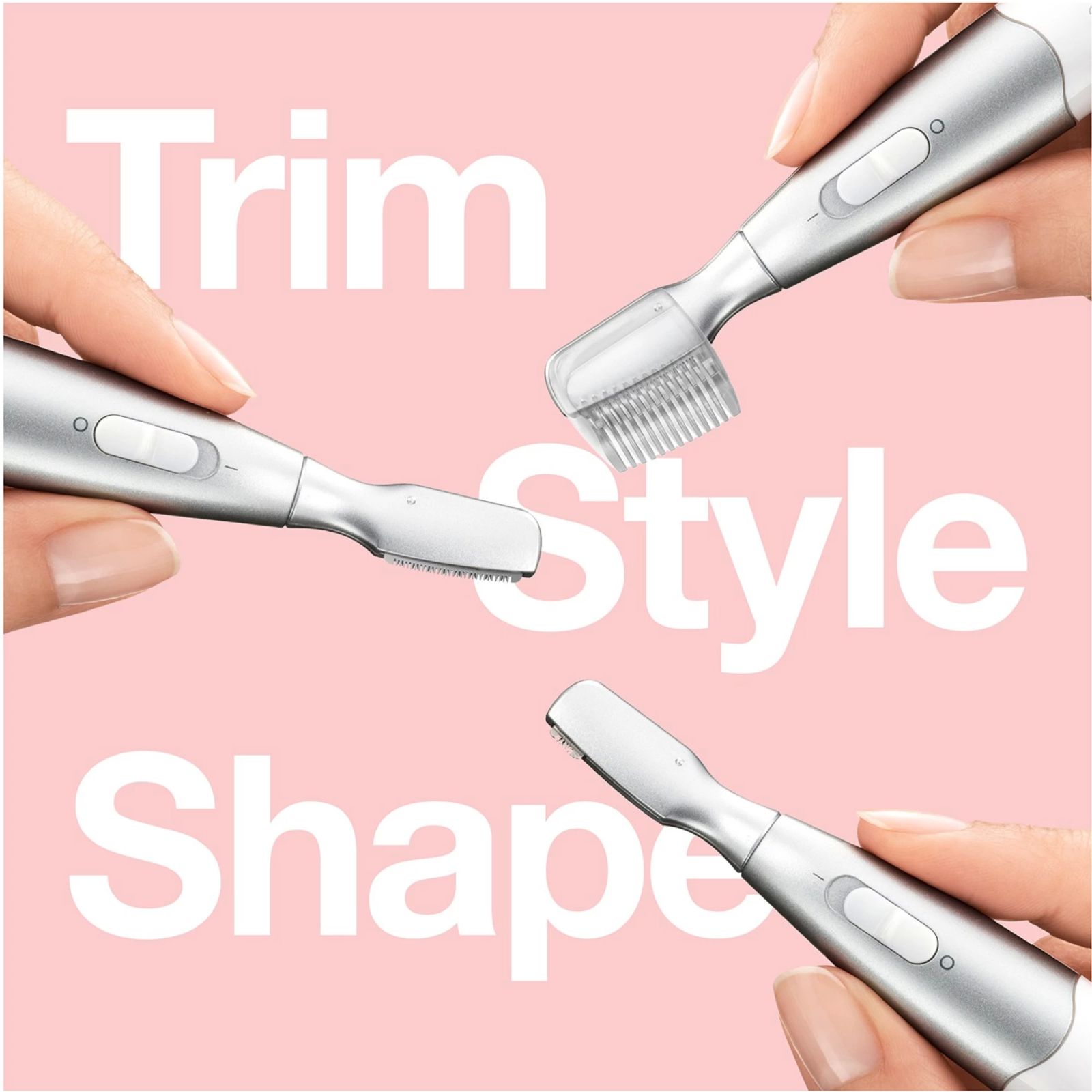 BRAUN FG1106 Cordless Wet & Dry Trimmer for Nose, Ear & Eyebrow with 4 Length Settings for Women (120mins Runtime, Water Resistant, Grey)_5