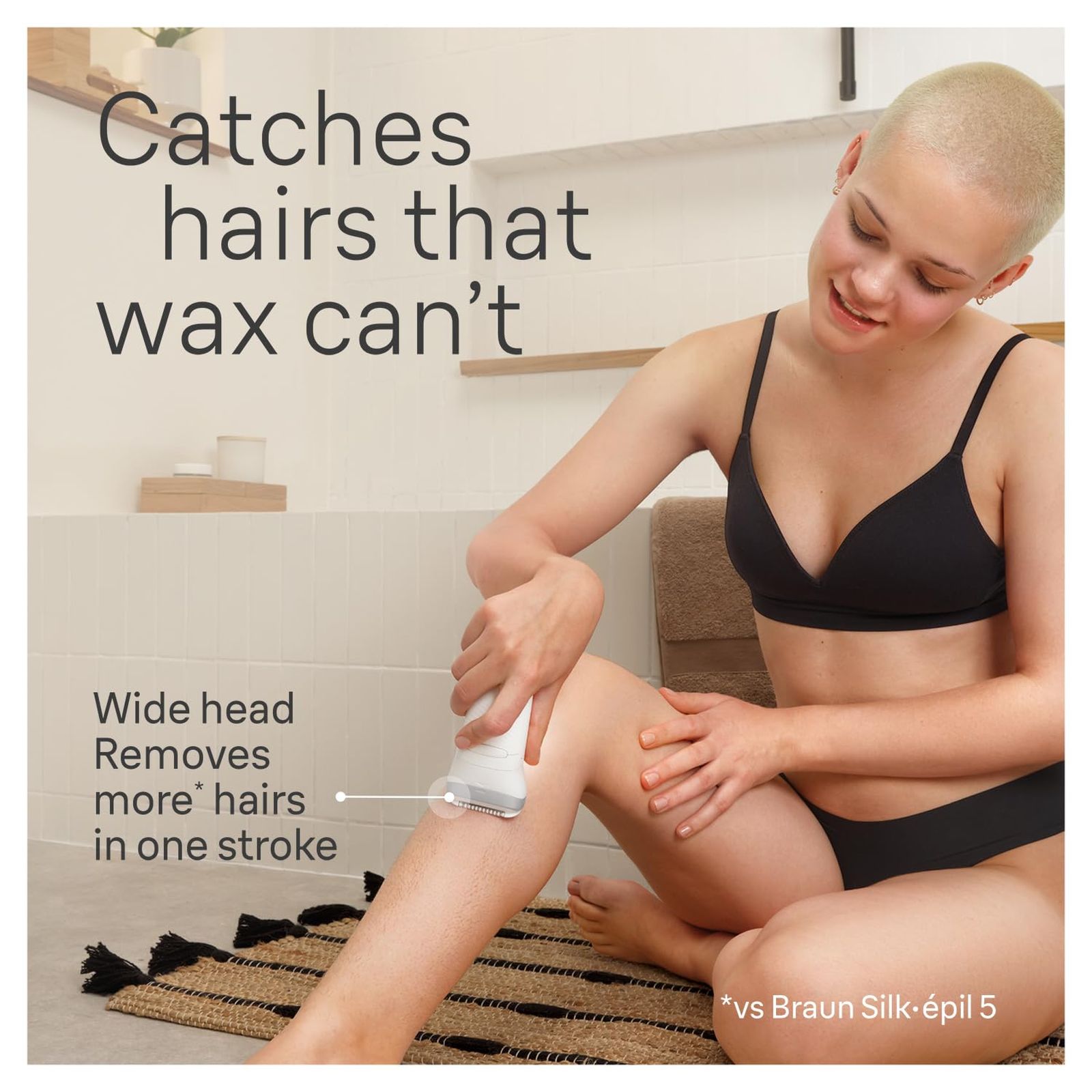 BRAUN Silk-epil 7-041 Rechargeable Cordless Wet & Dry Epilator for Body, Underarm & Foot with 2 Heads (Waterproof, White) BRAUN Silk-epil 7-041 Rechargeable Cordless Wet & Dry Epilator for Body, Underarm & Foot with 2 Heads (Waterproof, White)_4