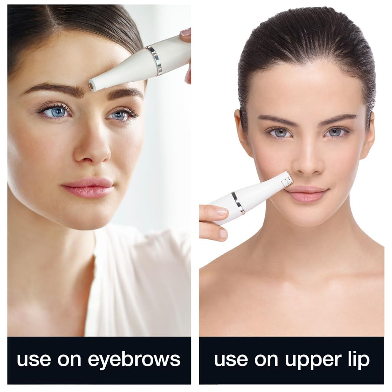 BRAUN Face 2-in-1 Cordless Wet & Dry Epilator for Face, lips & Eyebrows with 3 Cleaning Heads (Gentle Root Hair Removal, White)_3