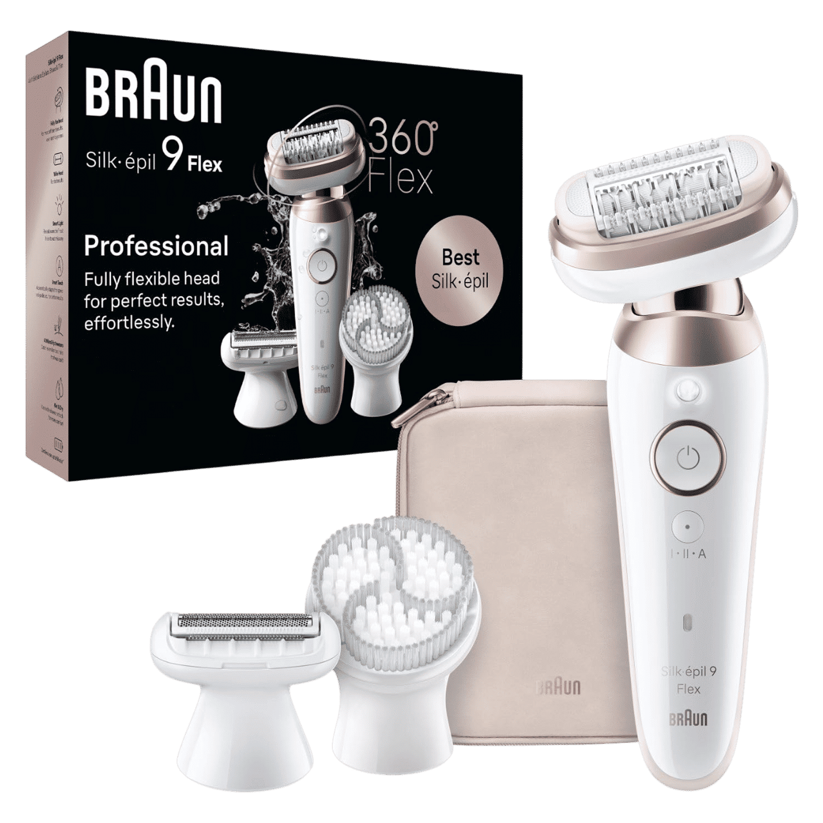 BRAUN Silk-Epil 9-060 Cordless Wet & Dry Epilator for Underarm & Intimate Area with 2 Interchangeable Heads (SensoSmart Technology, White) BRAUN Silk-Epil 9-060 Cordless Wet & Dry Epilator for Underarm & Intimate Area with 2 Interchangeable Heads (SensoSmart Technology, White)_1