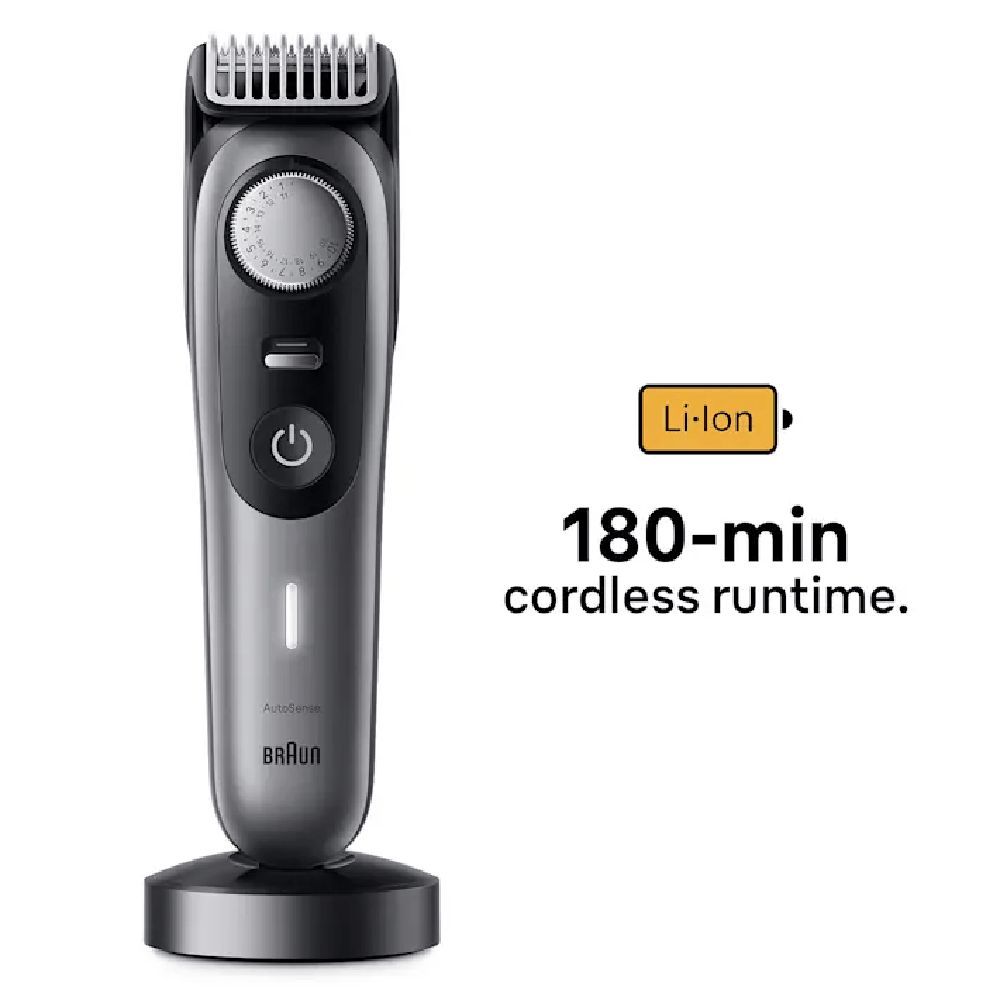 Braun Series 9 Rechargeable Cordless Wet & Dry Trimmer for Beard with 40 Length Settings for Men (180mins Runtime, AutoSense Technology, Grey)_7