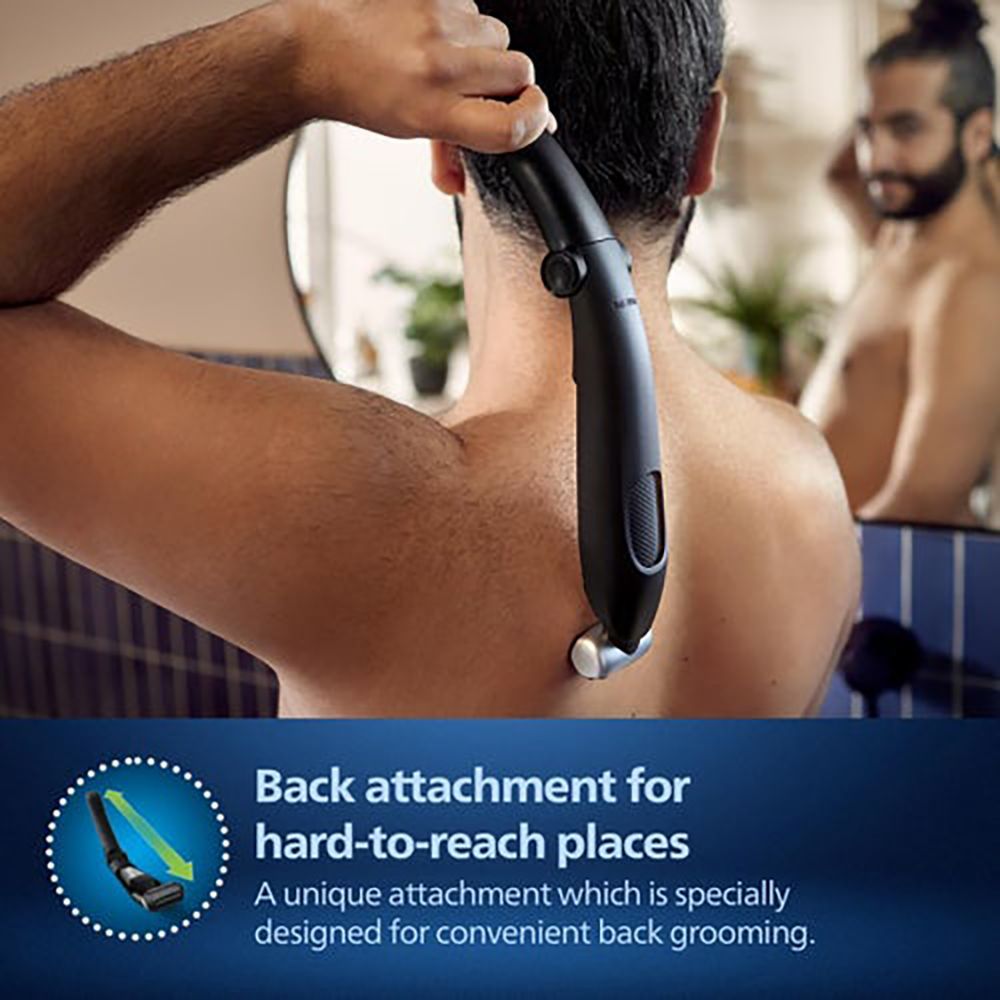 PHILIPS Bodygroom Series 5000 Rechargeable Cordless Body Groomer for Back, Body, Underarms, Intimate Areas for Men (60mins Runtime, Skin Protect Technology, Black & Silver)_12