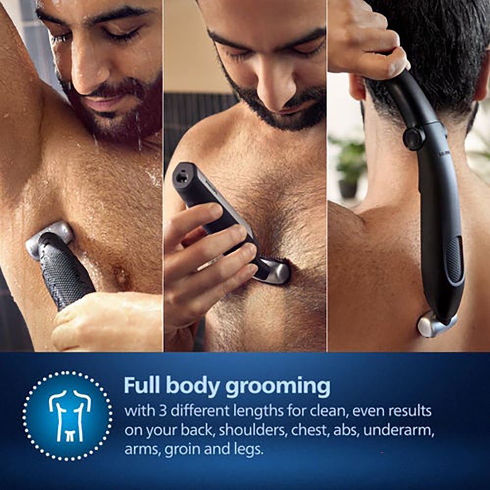 PHILIPS Bodygroom Series 5000 Rechargeable Cordless Body Groomer for Back, Body, Underarms, Intimate Areas for Men (60mins Runtime, Skin Protect Technology, Black & Silver)_13