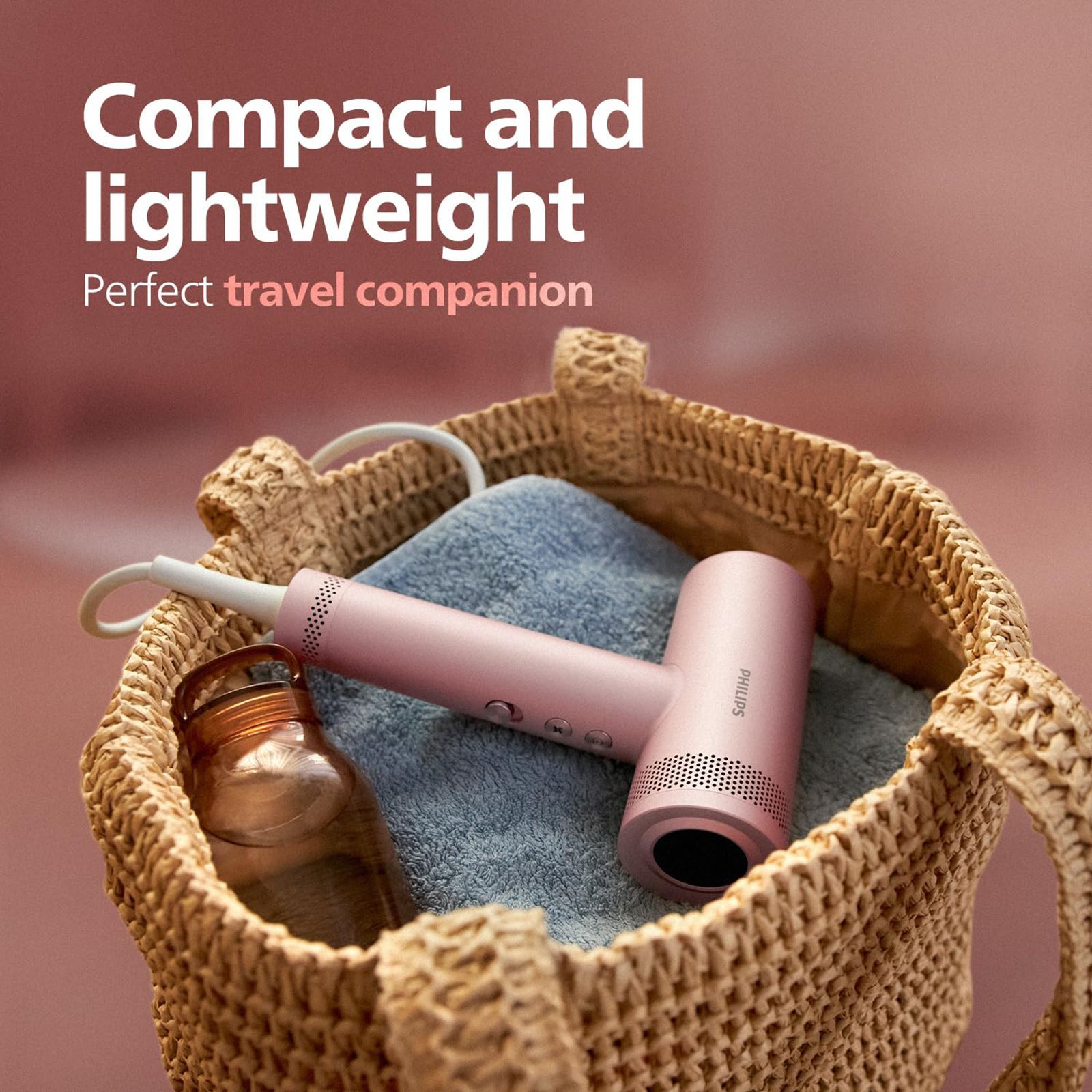 PHILIPS 8000 Series Hair Dryer with 2 Heat Settings & Cool Air Throw (ThermoShield Advanced Technology, Rose Champagne)_7