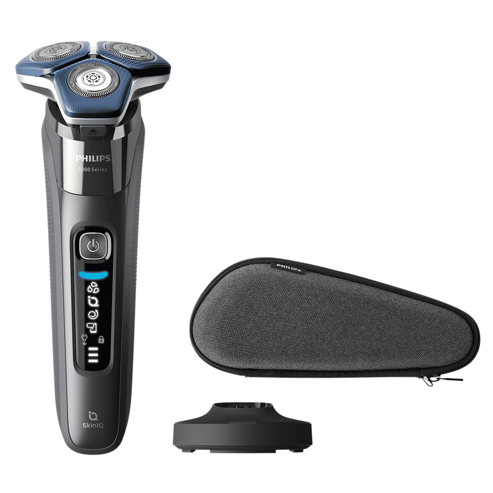 PHILIPS 7000 Series Rechargeable Cordless Shaver for Face for Men (60mins Runtime, SkinIQ Technology, Dark Chrome)_1