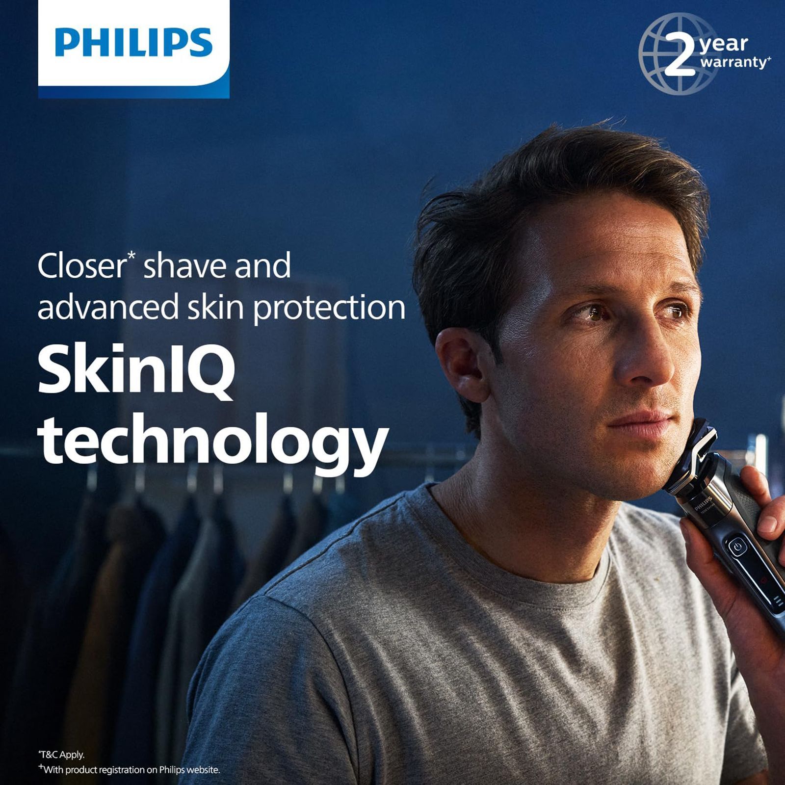 PHILIPS 7000 Series Rechargeable Cordless Shaver for Face for Men (60mins Runtime, SkinIQ Technology, Dark Chrome)_12