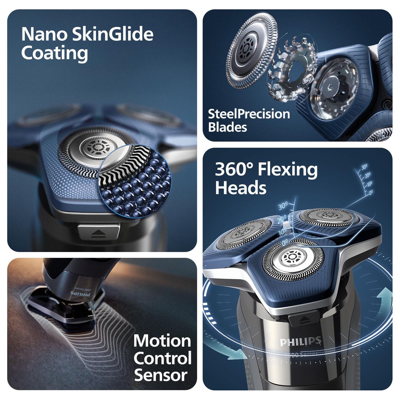 PHILIPS 7000 Series Rechargeable Cordless Shaver for Face for Men (60mins Runtime, SkinIQ Technology, Dark Chrome)_13