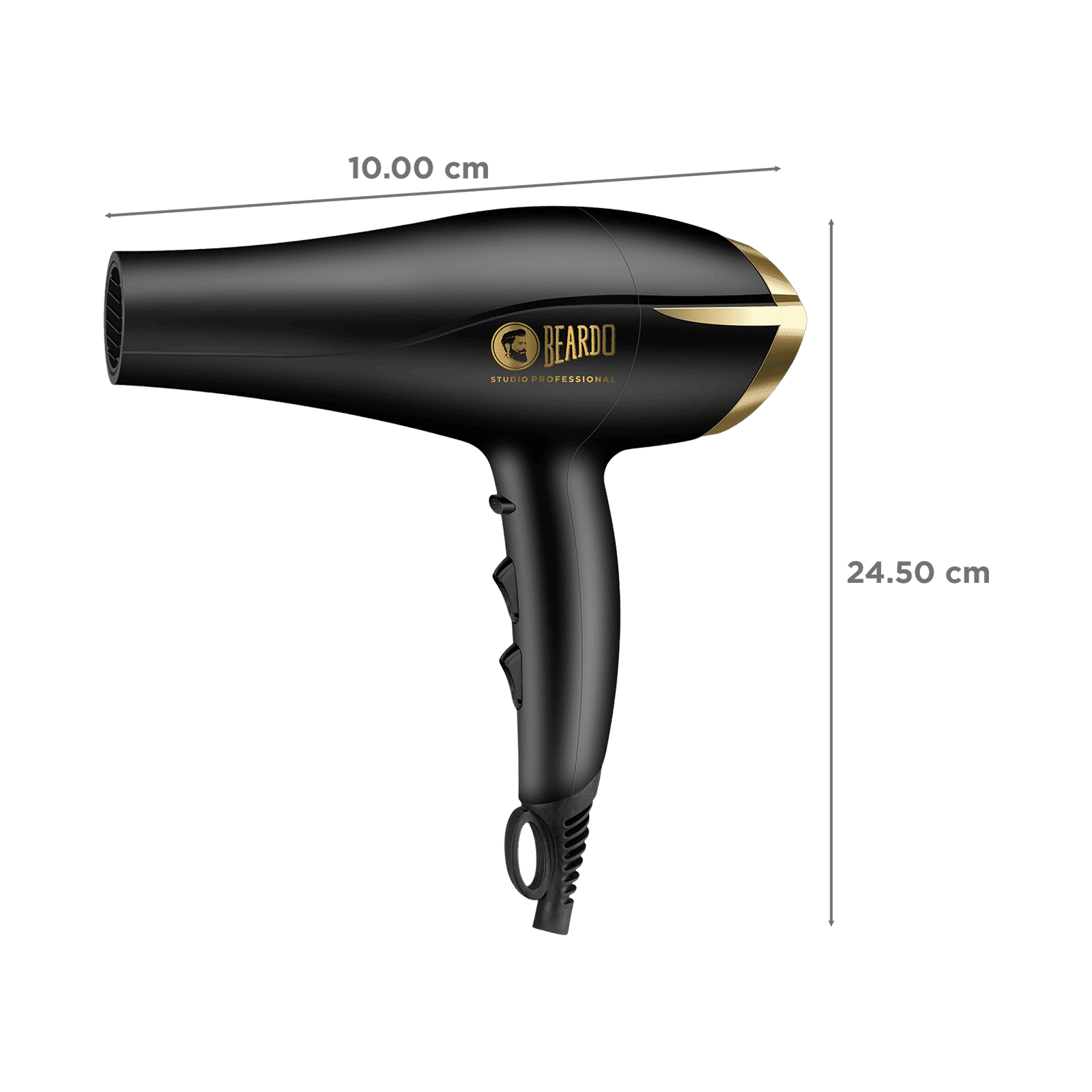 BEARDO Studio Professional Tornado Hair Dryer with 3 Heat Settings & Cool Shot (EHD+ Technology, Black)_2