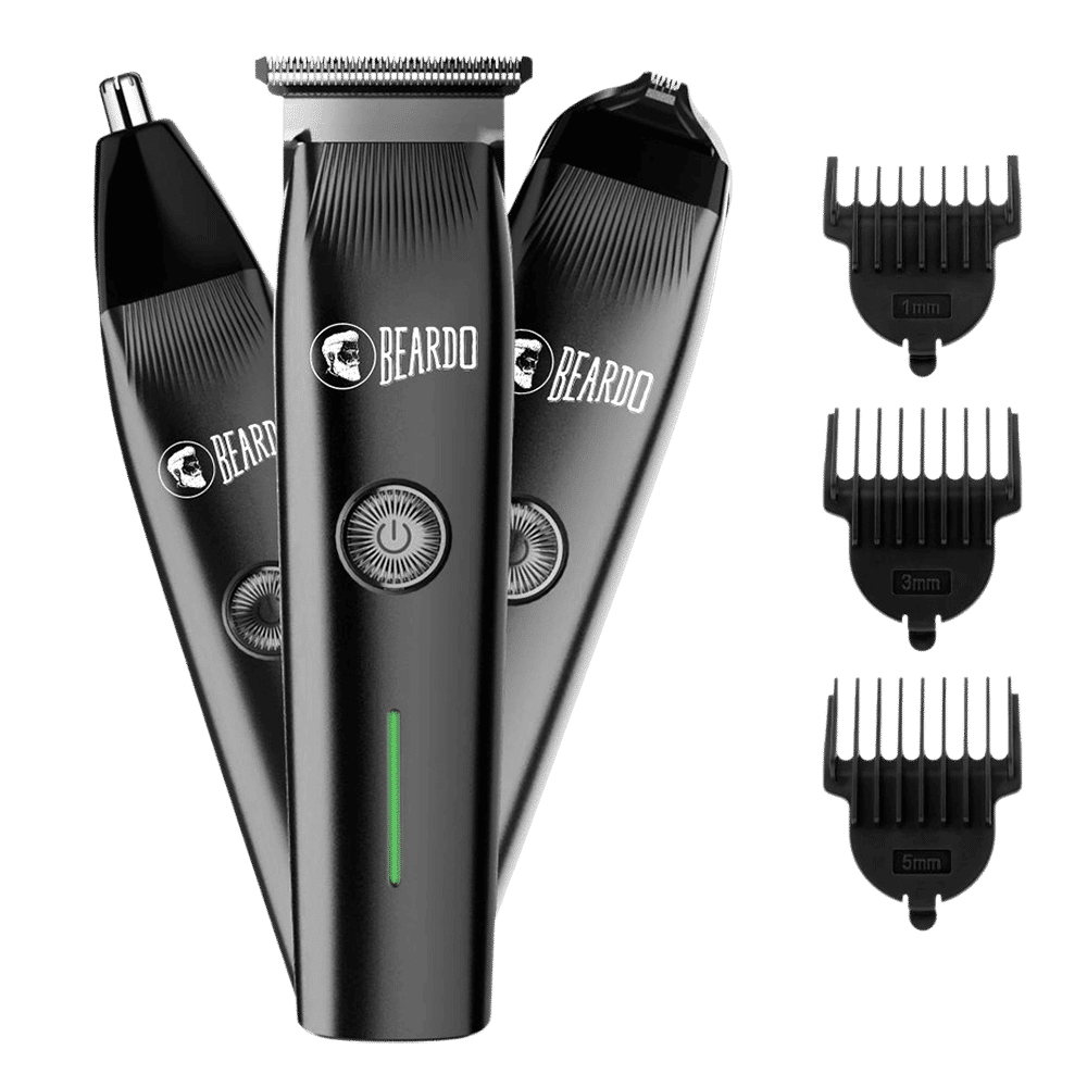 BEARDO Ape-X Prime 3-in-1 Rechargeable Cordless Multipurpose Trimmer for Beard, Face, Nose & Ear for Men (120mins Runtime, Advanced Blade Technology, Black) BEARDO Ape-X Prime 3-in-1 Rechargeable Cordless Multipurpose Trimmer for Beard, Face, Nose & Ear for Men (120mins Runtime, Advanced Blade Technology, Black)_1