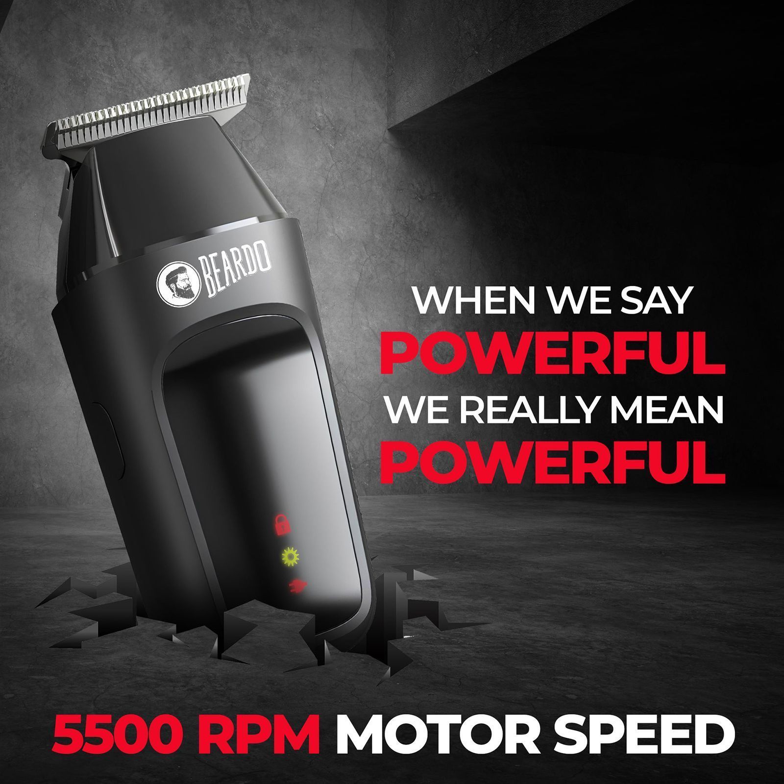 BEARDO ApeX Go Rechargeable Cordless Dry Trimmer for Beard, Body & Hair with 3 Length Settings for Men (80mins Runtime, Skin-Safe Technology, Black)_9