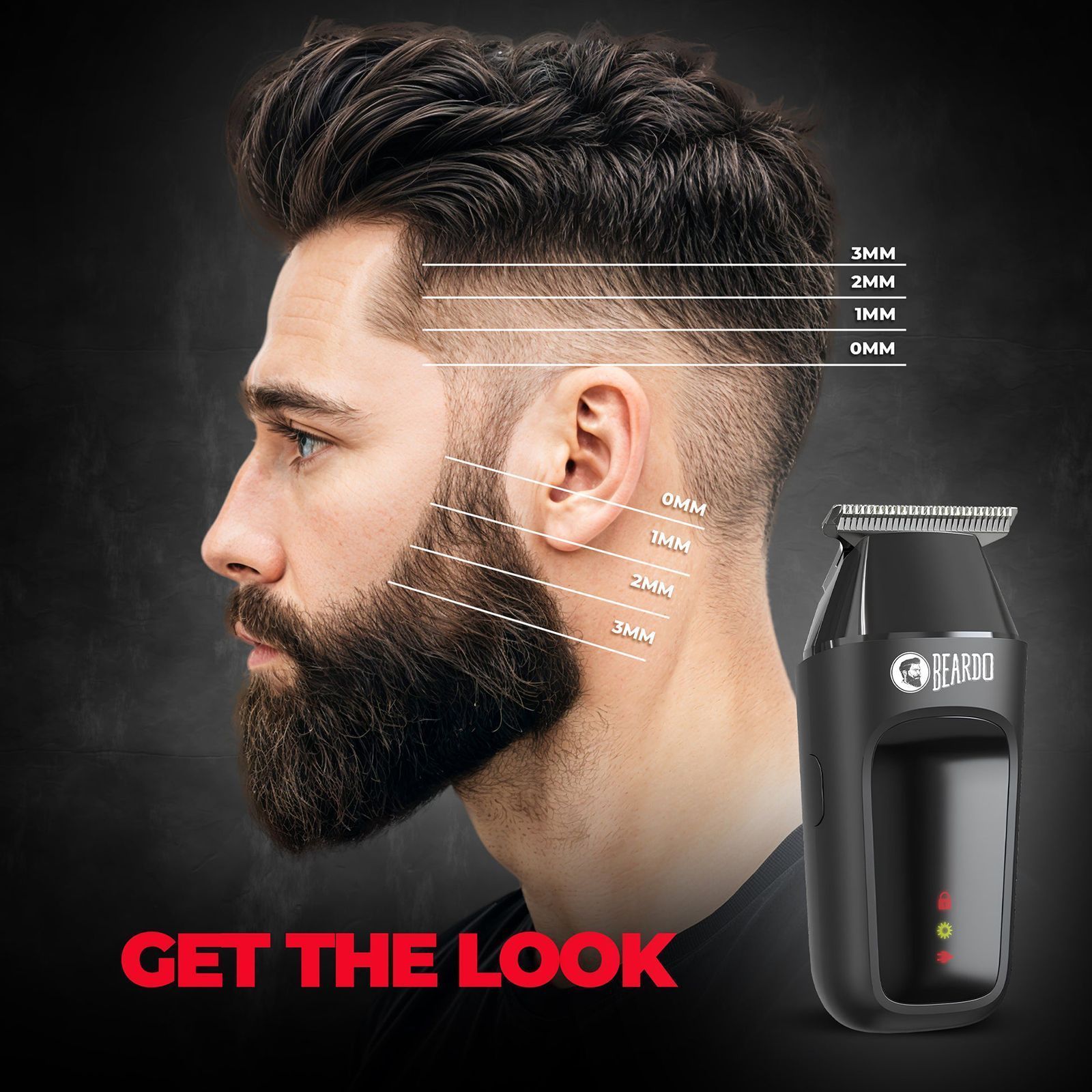 BEARDO ApeX Go Rechargeable Cordless Dry Trimmer for Beard, Body & Hair with 3 Length Settings for Men (80mins Runtime, Skin-Safe Technology, Black)_13