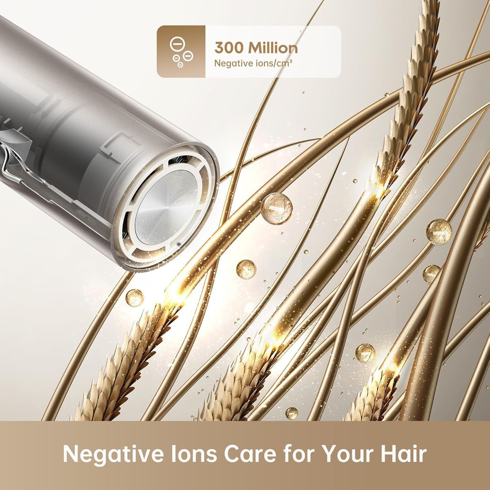 DREAME Pocket Hair Dryer with 5 Heat Settings (300 Million Negative Ions Per CM, Grey)_10