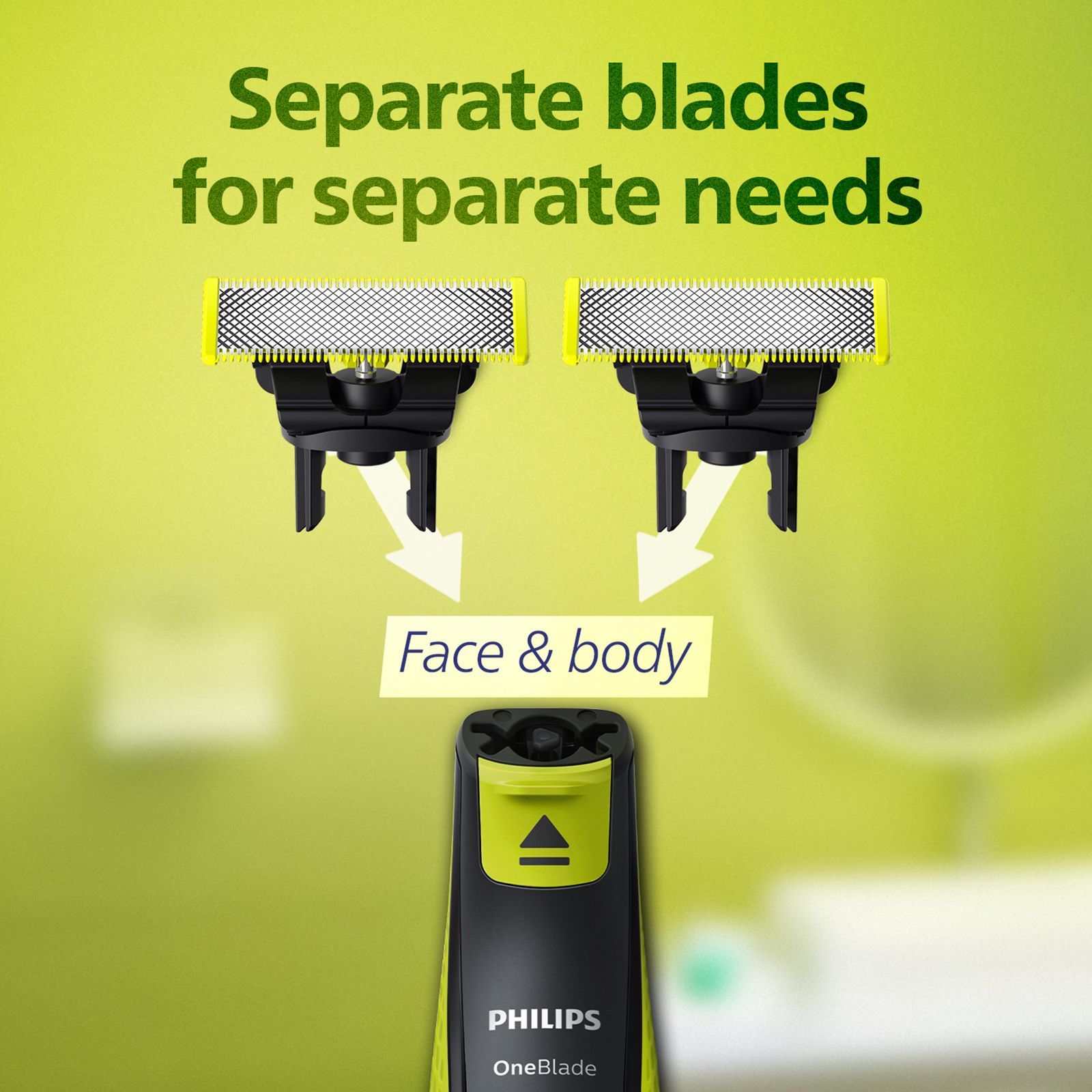 PHILIPS QP 2000 Series 2-in-1 Rechargeable Cordless Multipurpose Trimmer for Face & Body for Men (45mins Runtime, Unique OneBlade Technology, Lime Green)_7