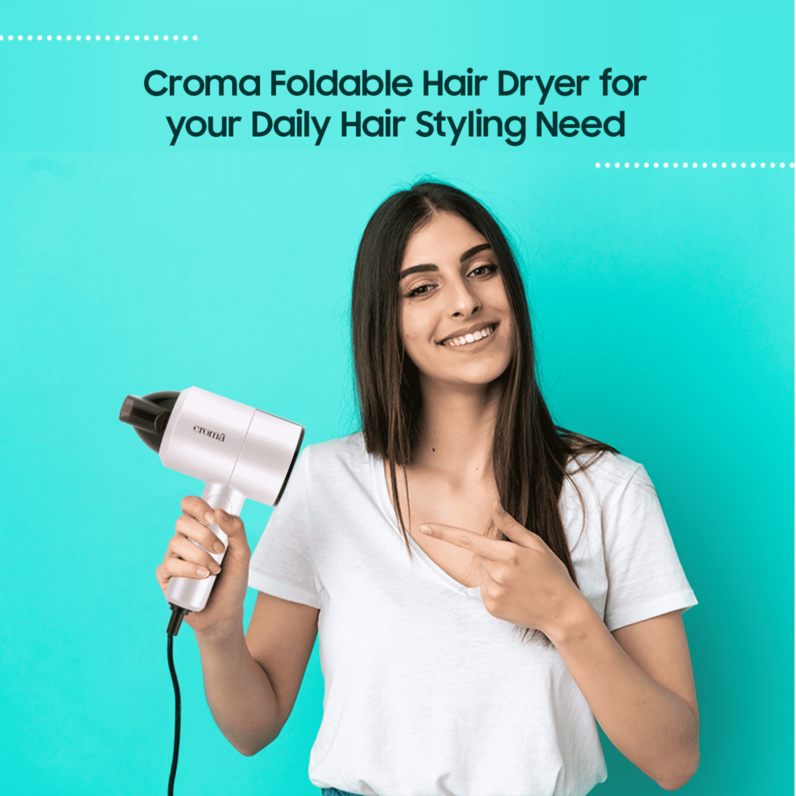 Croma Hair Dryer with 3 Heat Settings & Cool Shot (Overheat Protection, Pink)_7