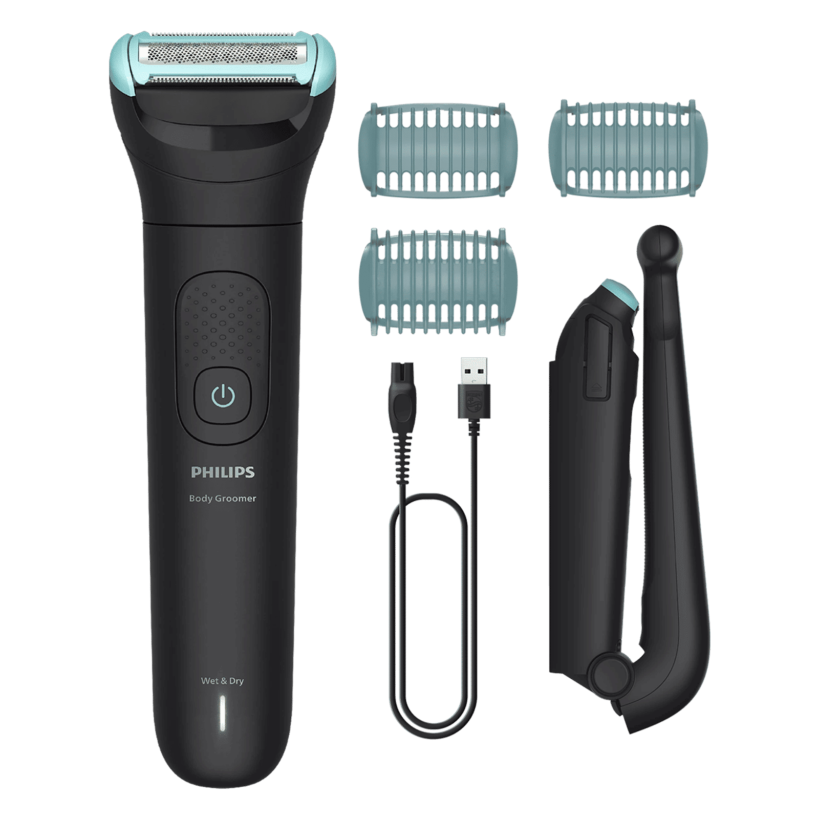 PHILIPS 5000 Series Rechargeable Cordless Body Groomer for Body for Men (100 Minutes, Cutting Technology, Deep Black)_1