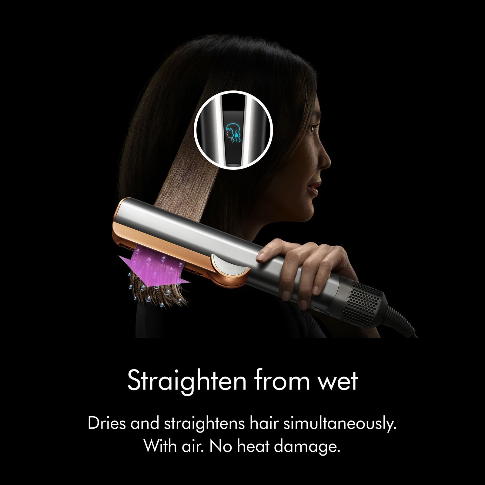 Dyson Airstrait 2-in-1 Hair Styler with Negative Ions (Intuitive Airflow, Ceramic Pink & Rose Gold)_3