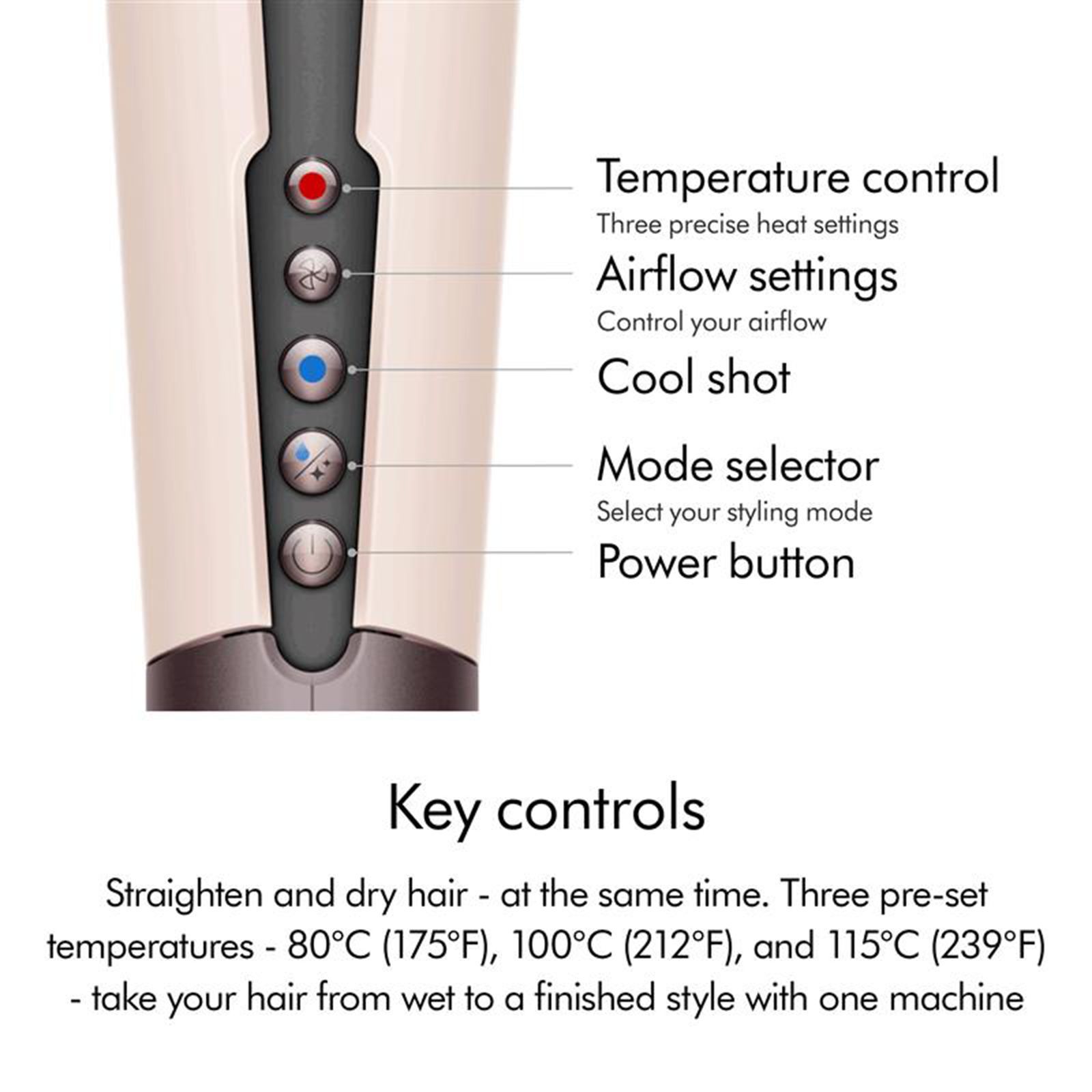 Dyson Airstrait 2-in-1 Hair Styler with Negative Ions (Intuitive Airflow, Ceramic Pink & Rose Gold)_7