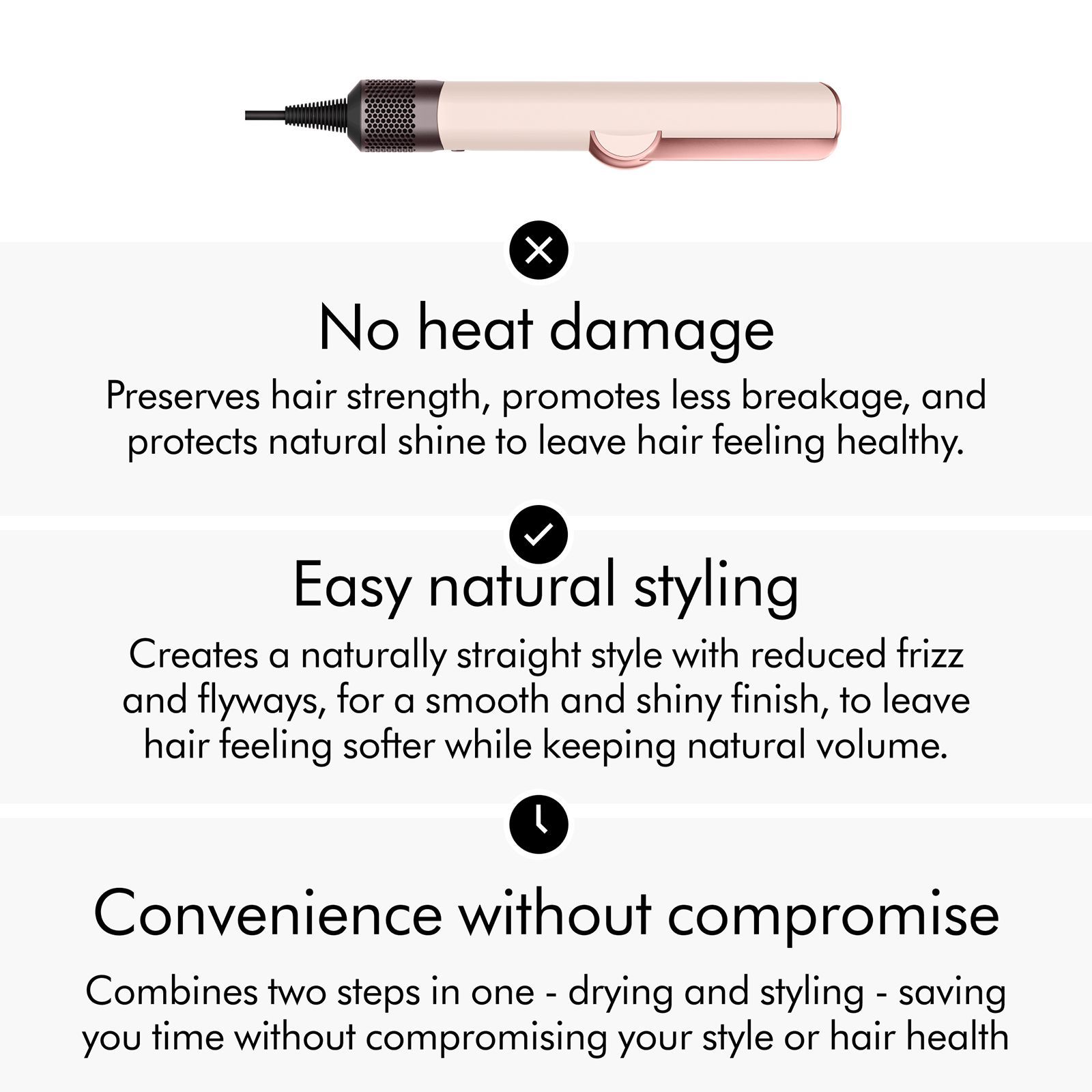 Dyson Airstrait 2-in-1 Hair Styler with Negative Ions (Intuitive Airflow, Ceramic Pink & Rose Gold)_8
