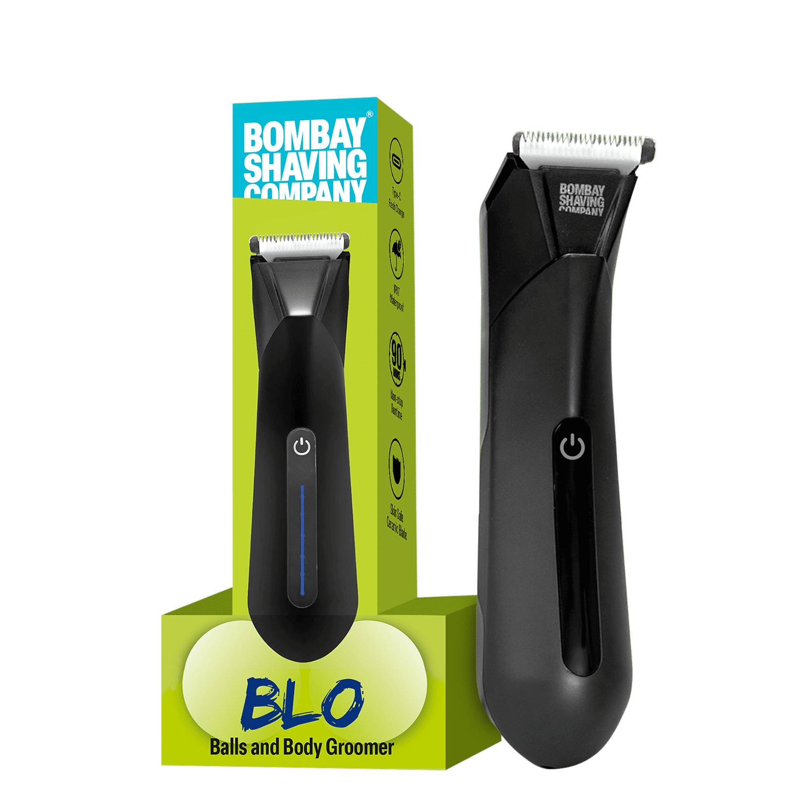 Bombay Shaving Company Blo Rechargeable Cordless Wet & Dry Trimmer for Body & Intimate Areas with 2 Length Settings for Men (90min Runtime, Flash Charging, Black)_1