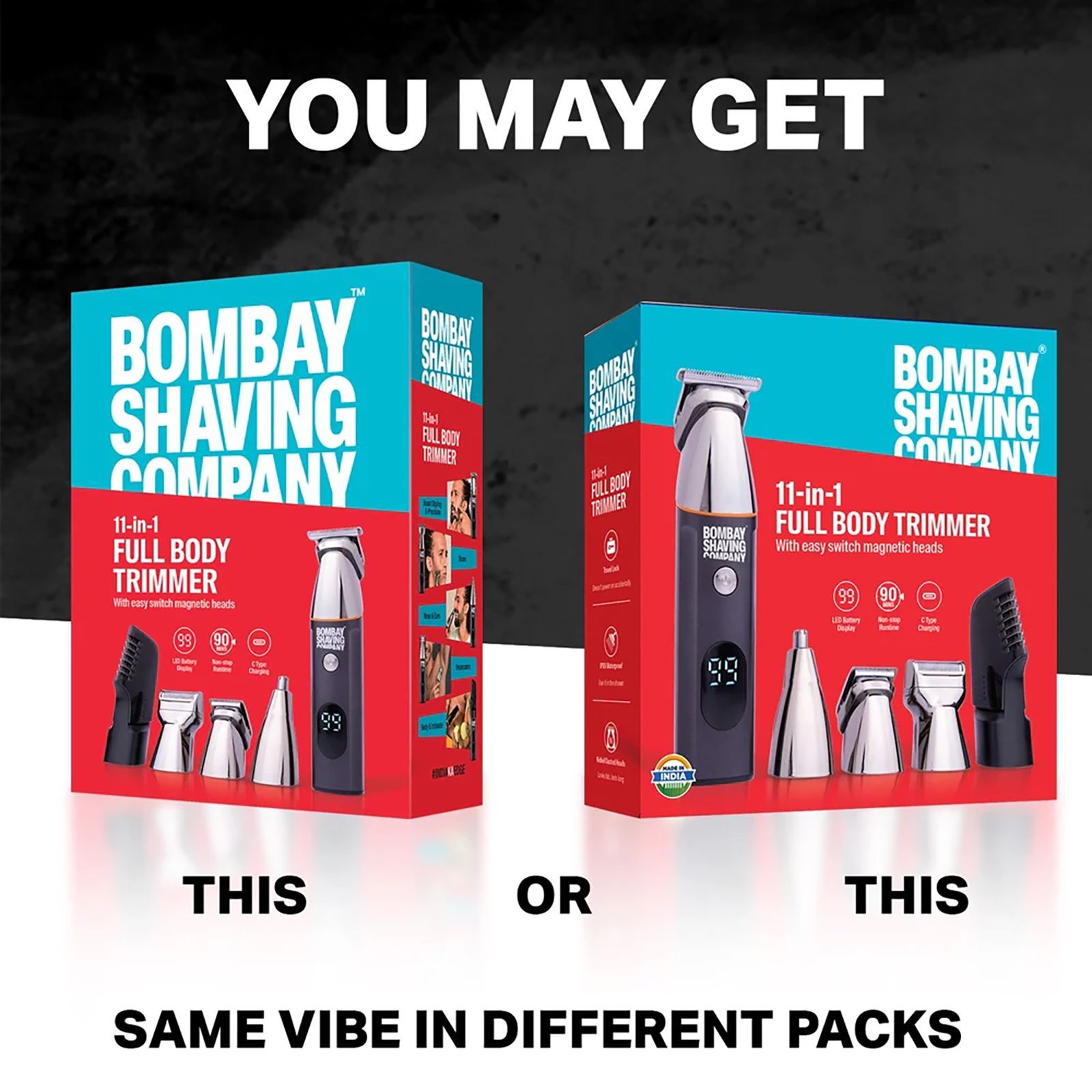 Bombay Shaving Company Rechargeable Cordless Multipurpose Trimmer for Beard, Body, Intimate Areas, Shave, Nose & Ear for Men (90min Runtime, IPX6 Waterproof, Grey)_9