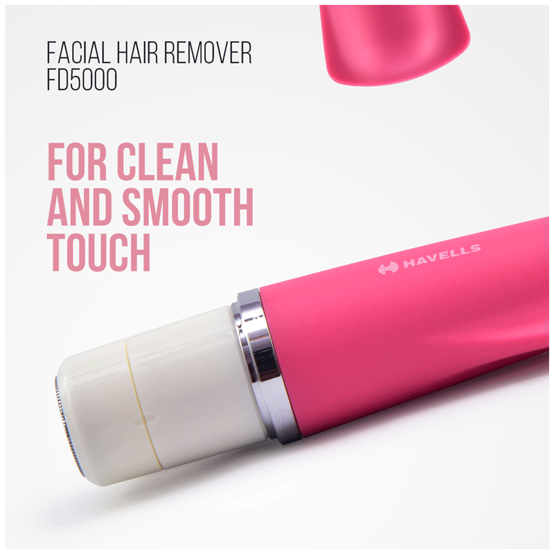 HAVELLS FD5000 Facial Hair Remover For Women (Dual Track Rotary Blades, Pink)_3