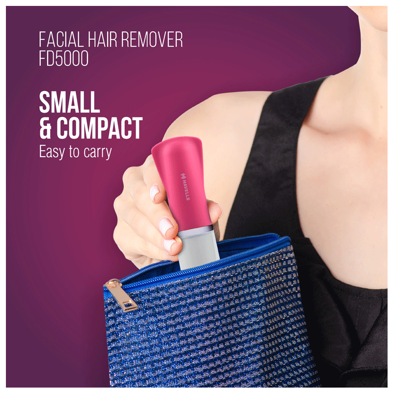 HAVELLS FD5000 Facial Hair Remover For Women (Dual Track Rotary Blades, Pink)_8
