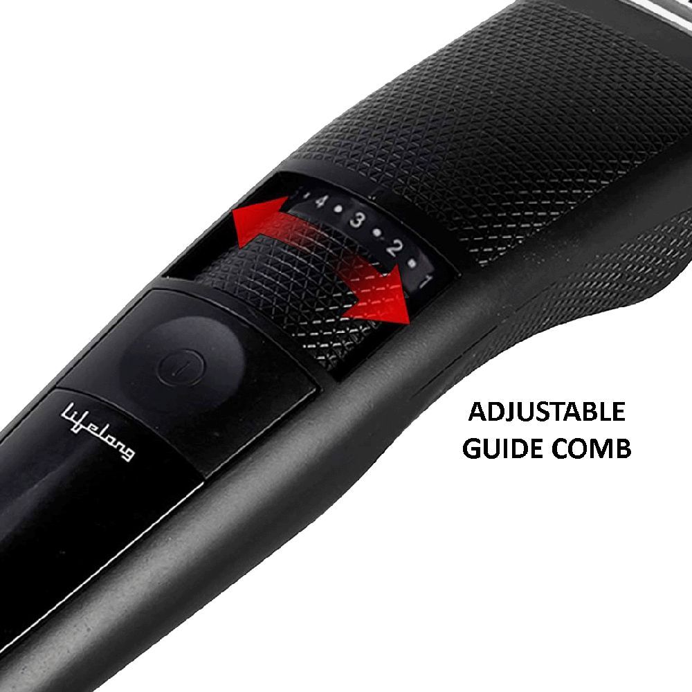 Lifelong LLPCM05 Rechargeable Cordless Dry Trimmer for Face with 20 Length Settings for Men (50min Runtime, Quick Charging, Black)_5