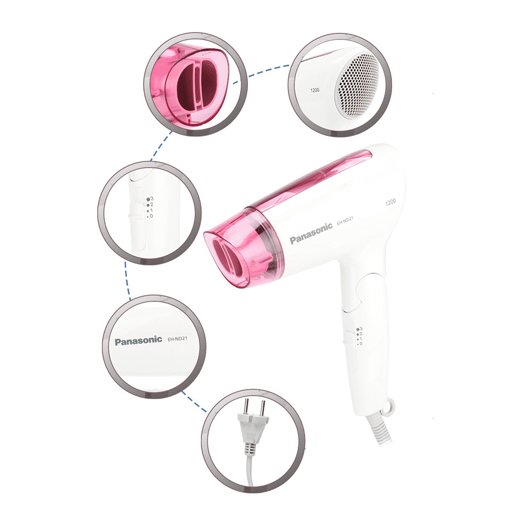 Panasonic Hair Dryer with 3 Heat Settings and Cool Shot (Foldable Handle, Pink)_9