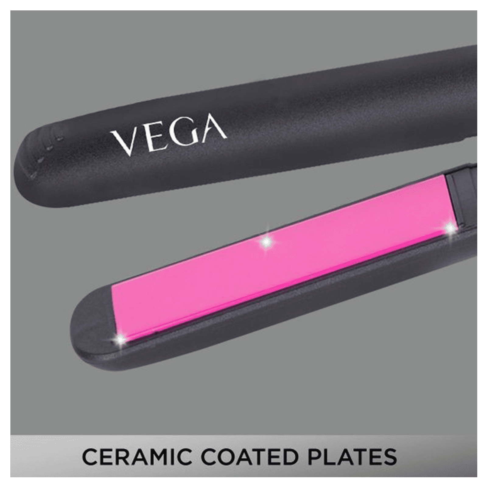 VEGA Adore Hair Straightener with Easy Lock System (Ceramic Plates, Black & Pink)_10