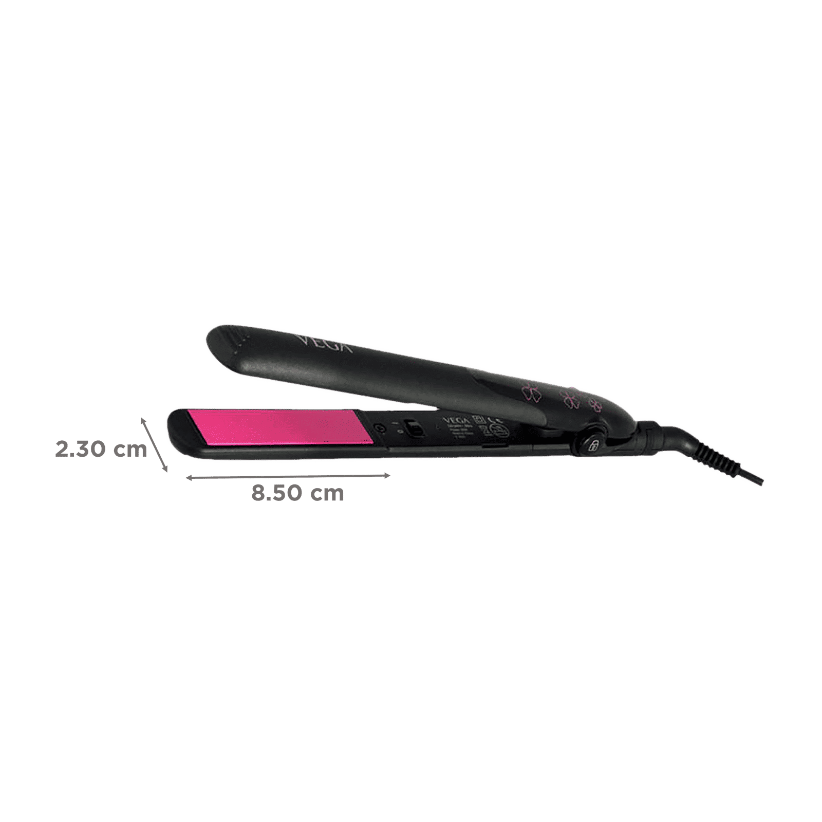VEGA Adore Hair Straightener with Easy Lock System (Ceramic Plates, Black & Pink)_2