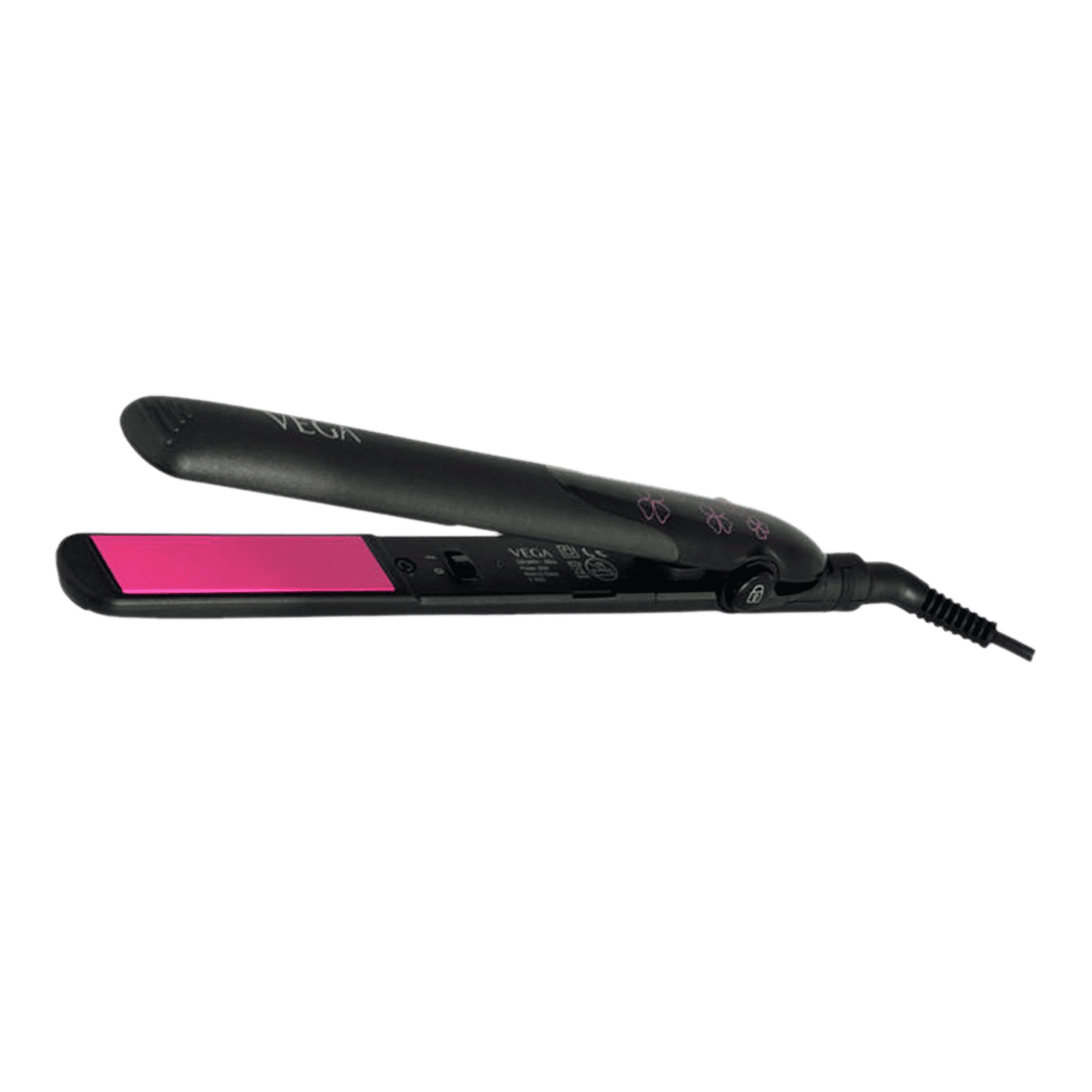 VEGA Adore Hair Straightener with Easy Lock System (Ceramic Plates, Black & Pink)_1