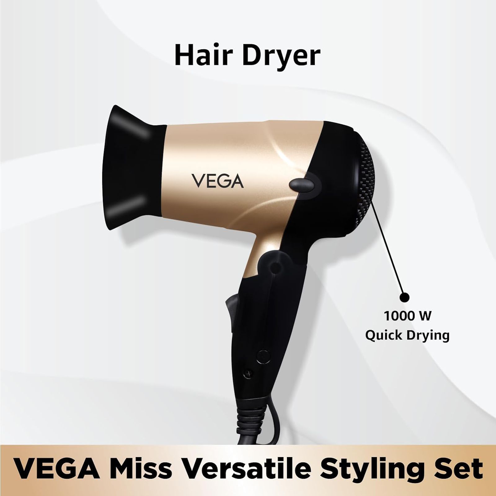 VEGA Miss Versatile Hair Styler with Ceramic Coating Technology (LED Indicator, Black & Gold)_4
