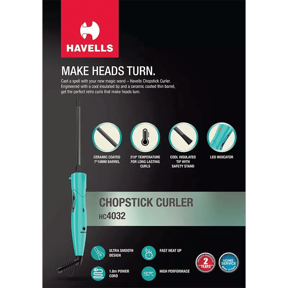 HAVELLS Hair Curler with 2 Temperature Settings (Green and Black) HAVELLS Hair Curler with 2 Temperature Settings (Green and Black)_10