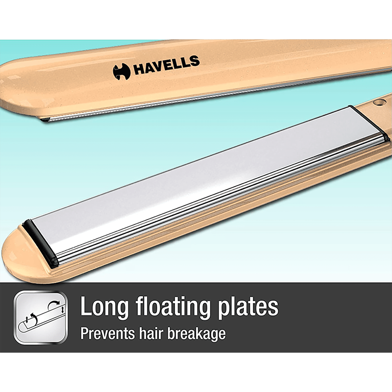 HAVELLS Hair Straightener with 6 Temperature Settings (Titanium Coated Plates, Gold)_9
