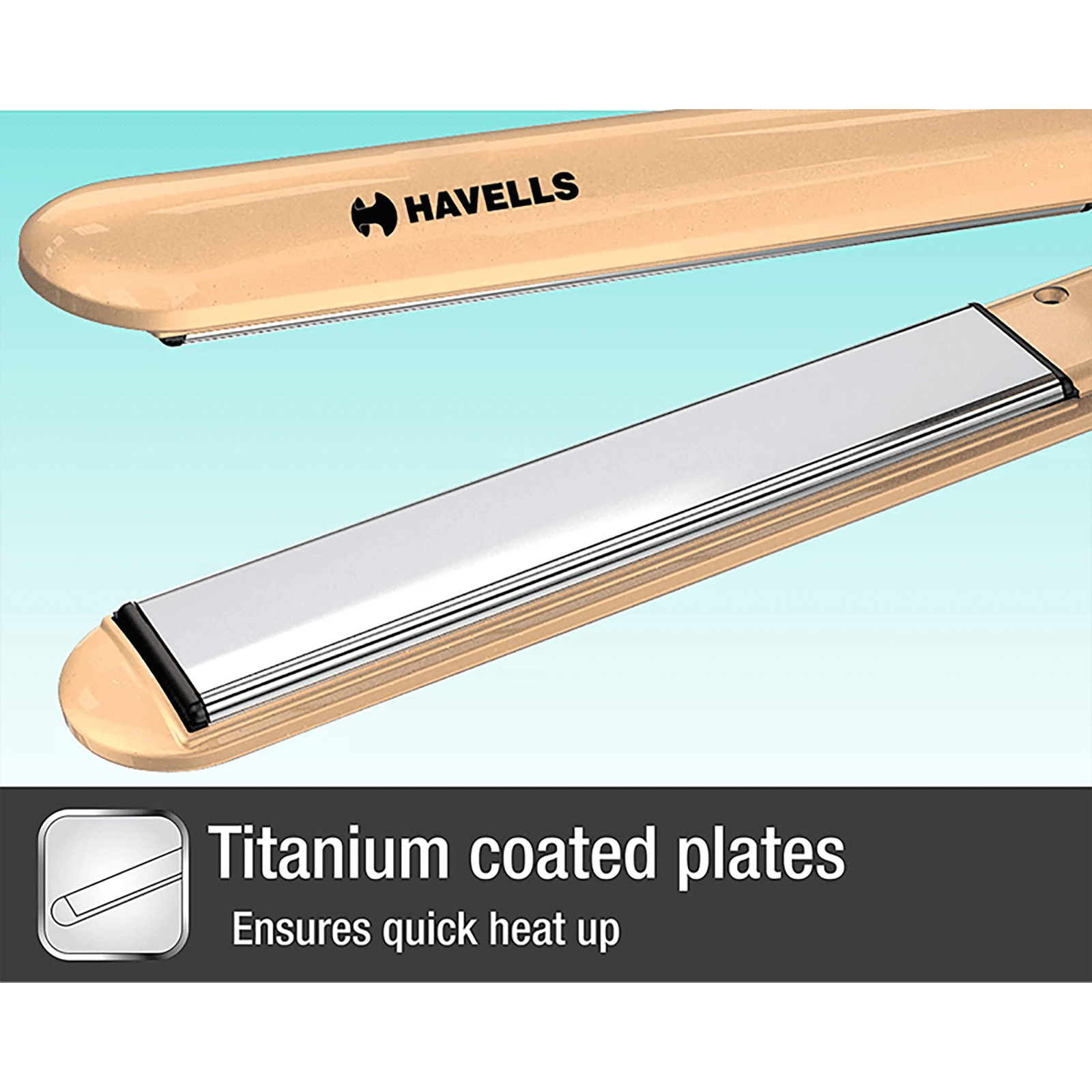 HAVELLS Hair Straightener with 6 Temperature Settings (Titanium Coated Plates, Gold)_13