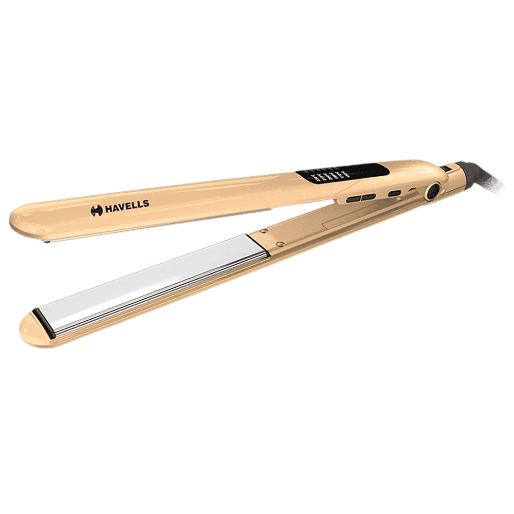 HAVELLS Hair Straightener with 6 Temperature Settings (Titanium Coated Plates, Gold)_5