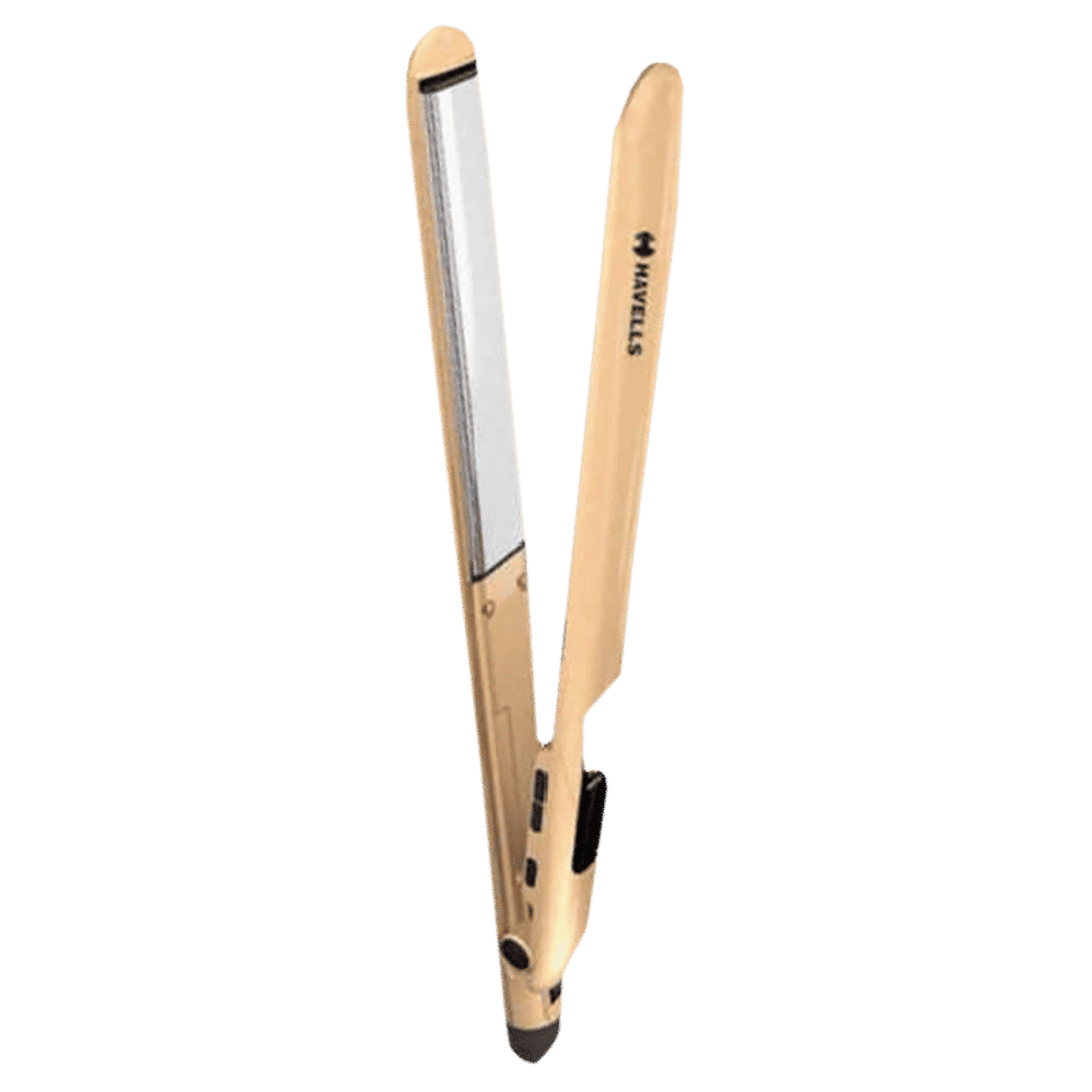 HAVELLS Hair Straightener with 6 Temperature Settings (Titanium Coated Plates, Gold)_6