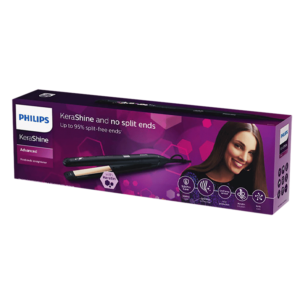 PHILIPS KeraShine Hair Straightener with Split Stop Technology (Ceramic Coated Plates, Black)_7
