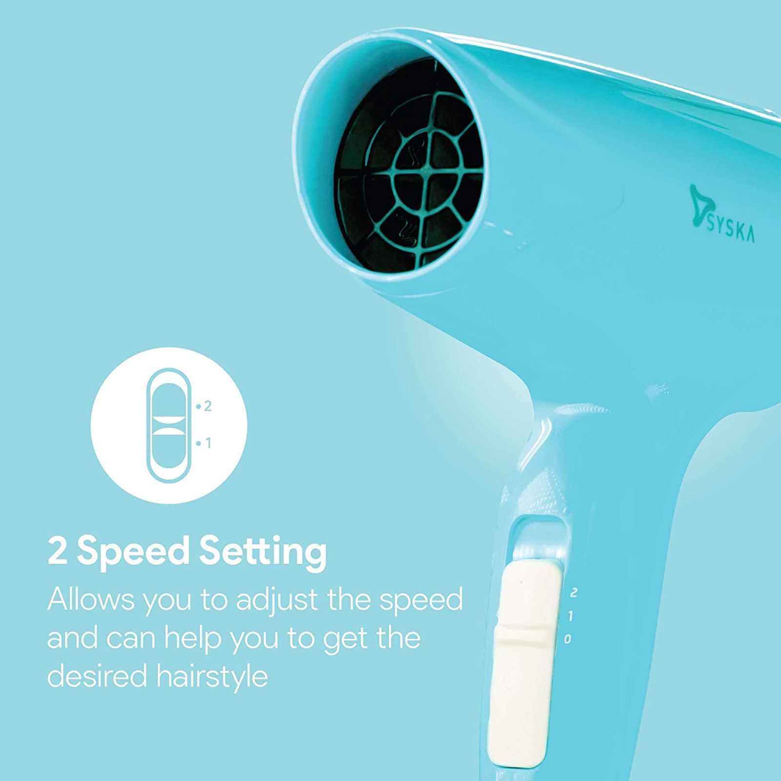 SYSKA Hair Dryer (Overheating Protection, Teal)_5