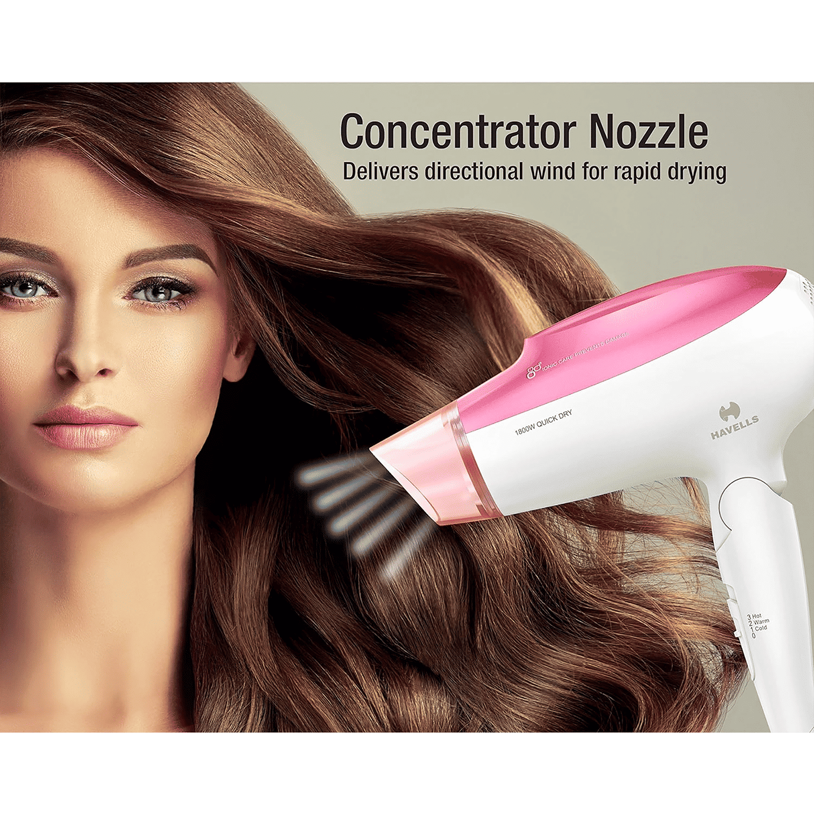 HAVELLS Hair Dryer with 3 Heat Settings (Heat Balance Technology, Pink)_6